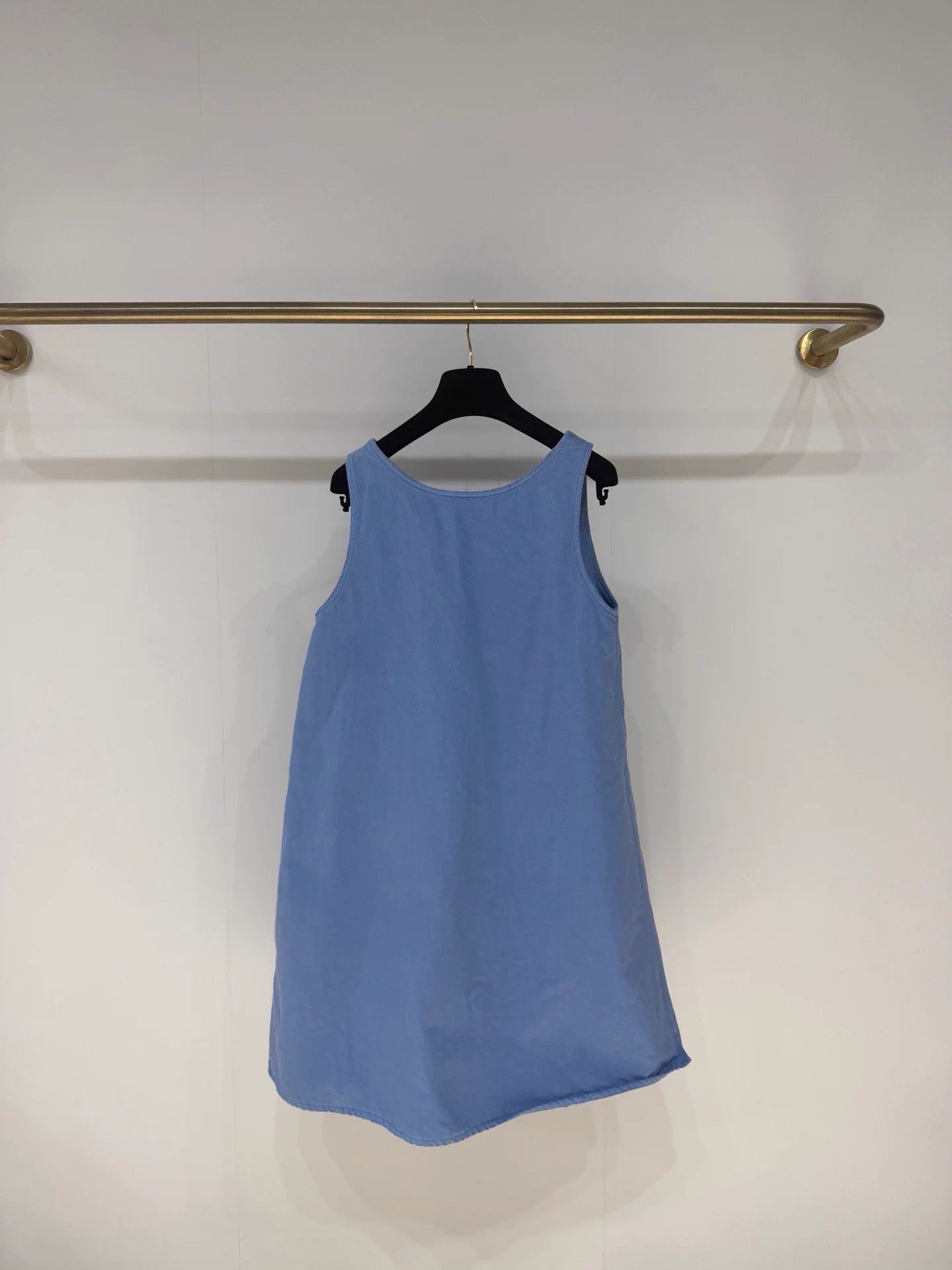 Prada Prada Distressed Wash Blue Triangle Logo Denim Dress 38 Size S / US 4 / IT 40 - 4 Thumbnail
