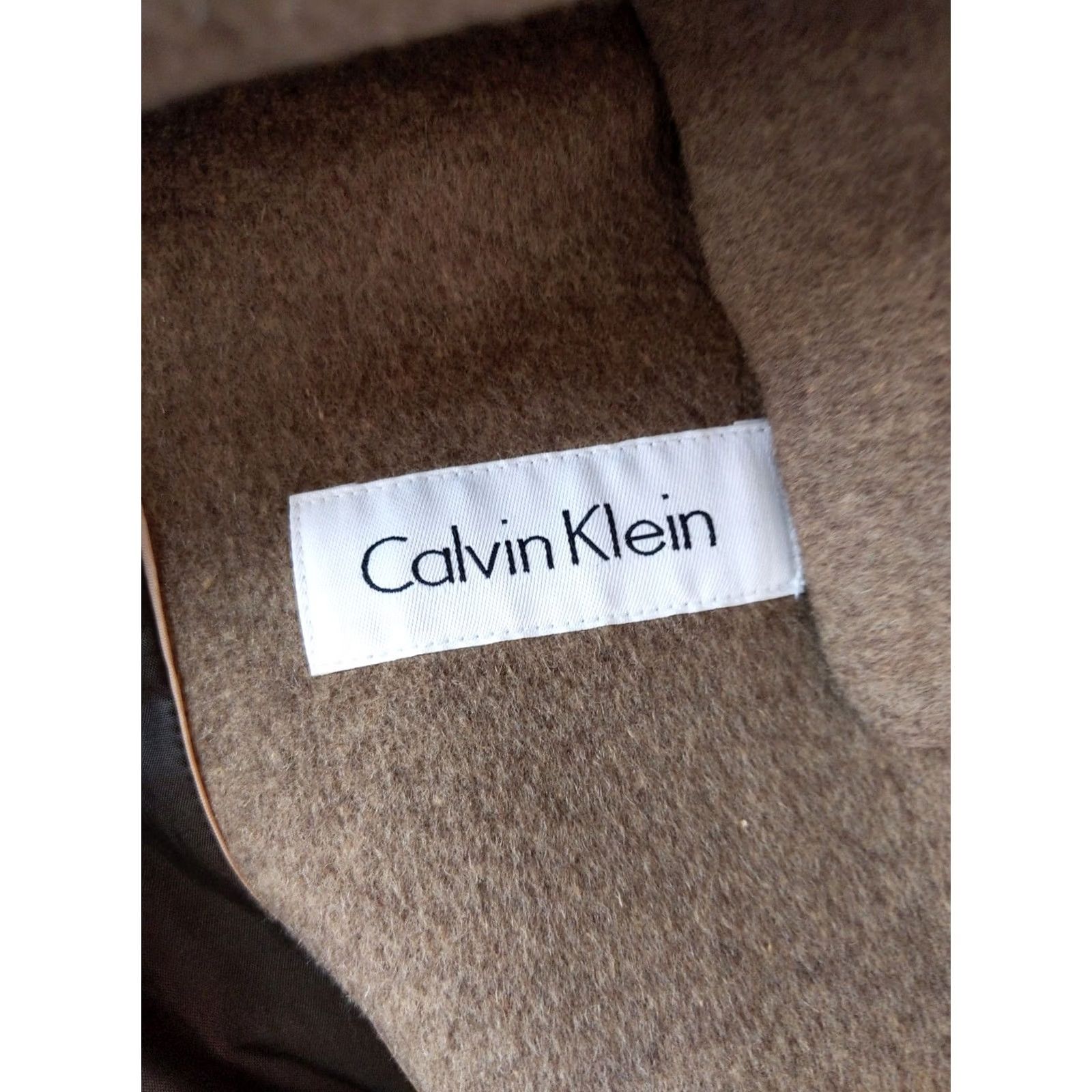 Calvin Klein Calvin Klein Coat Womens 4 Brown Wool Silk Blend Button Front Classic Jacket Pea Coat Lined Pockets Logo Button Front Size S / US 4 / IT 40 - 5 Thumbnail