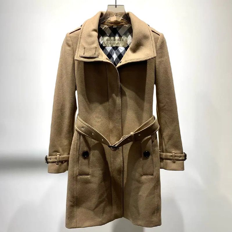 Burberry Burberry Khaki Wool Women's Coat Size ONE SIZE - 1 Thumbnail
