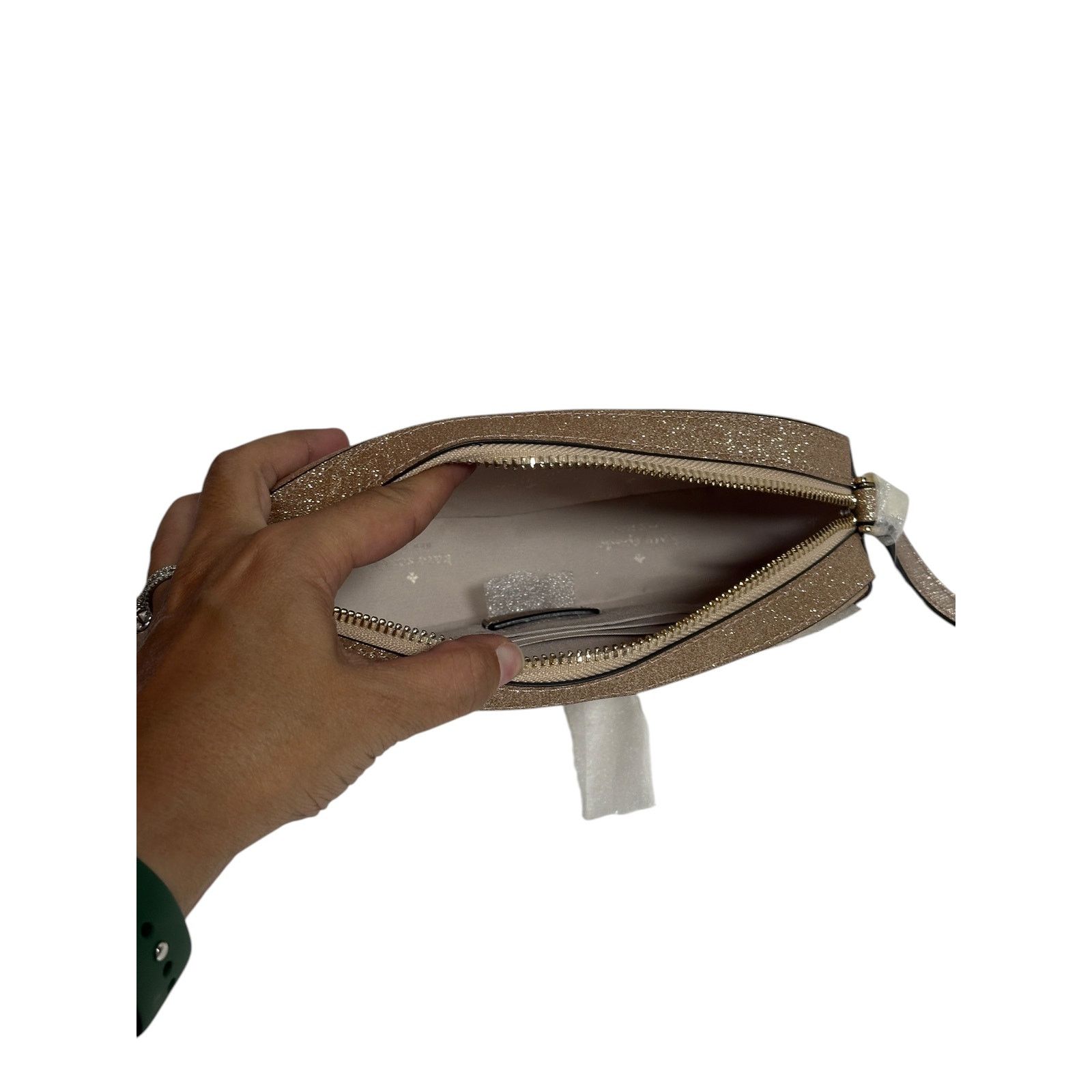 Kate Spade Kate Spade Glimmer Oval Small Camera Bag Gold Glitter Size ONE SIZE - 7 Thumbnail