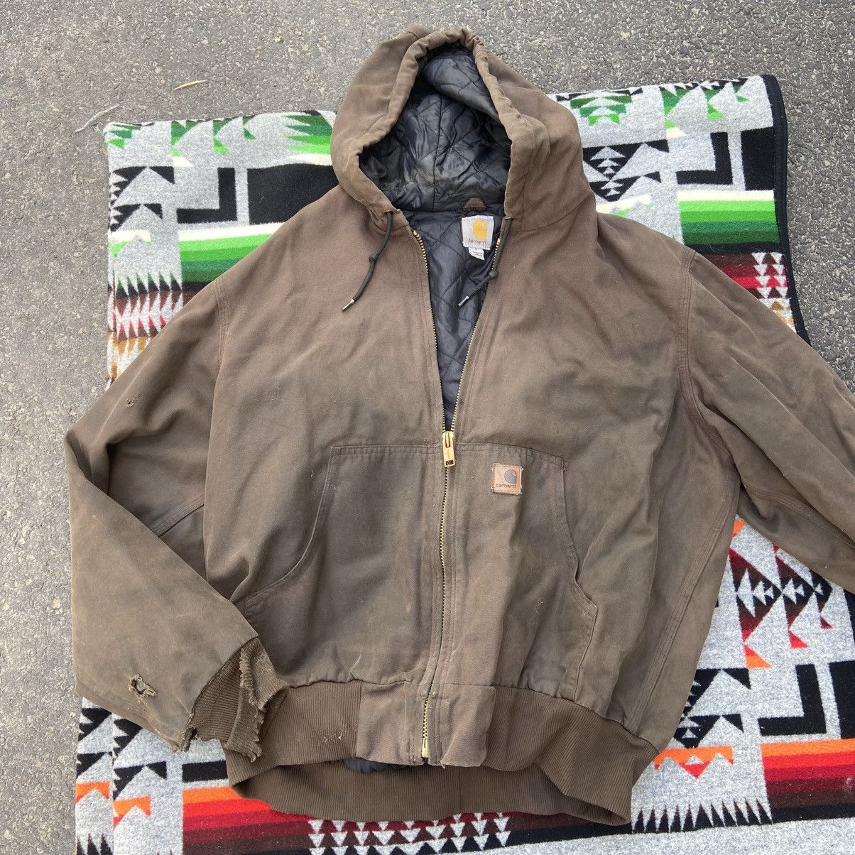 Carhartt Carhartt Duck Washed Quilt Lined Work Jacket* mens Large Reg Size US L / EU 52-54 / 3 - 1 Thumbnail