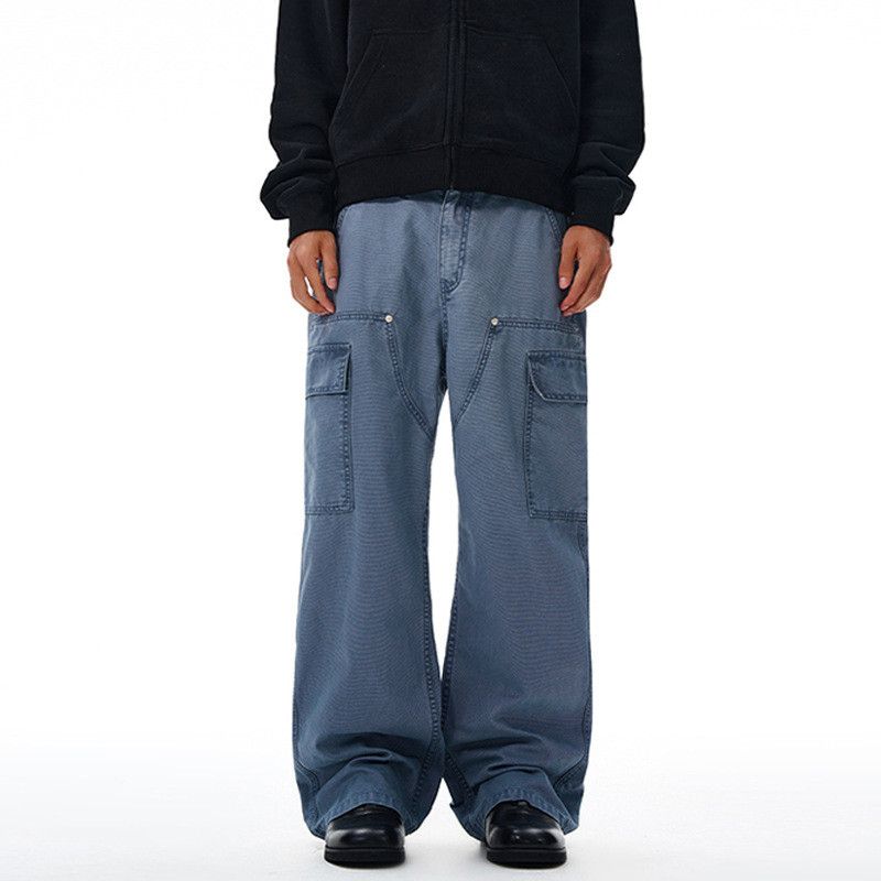 Vintage Men's retro loose punk distressed washed work trousers Size US 32 / EU 48 - 1 Thumbnail