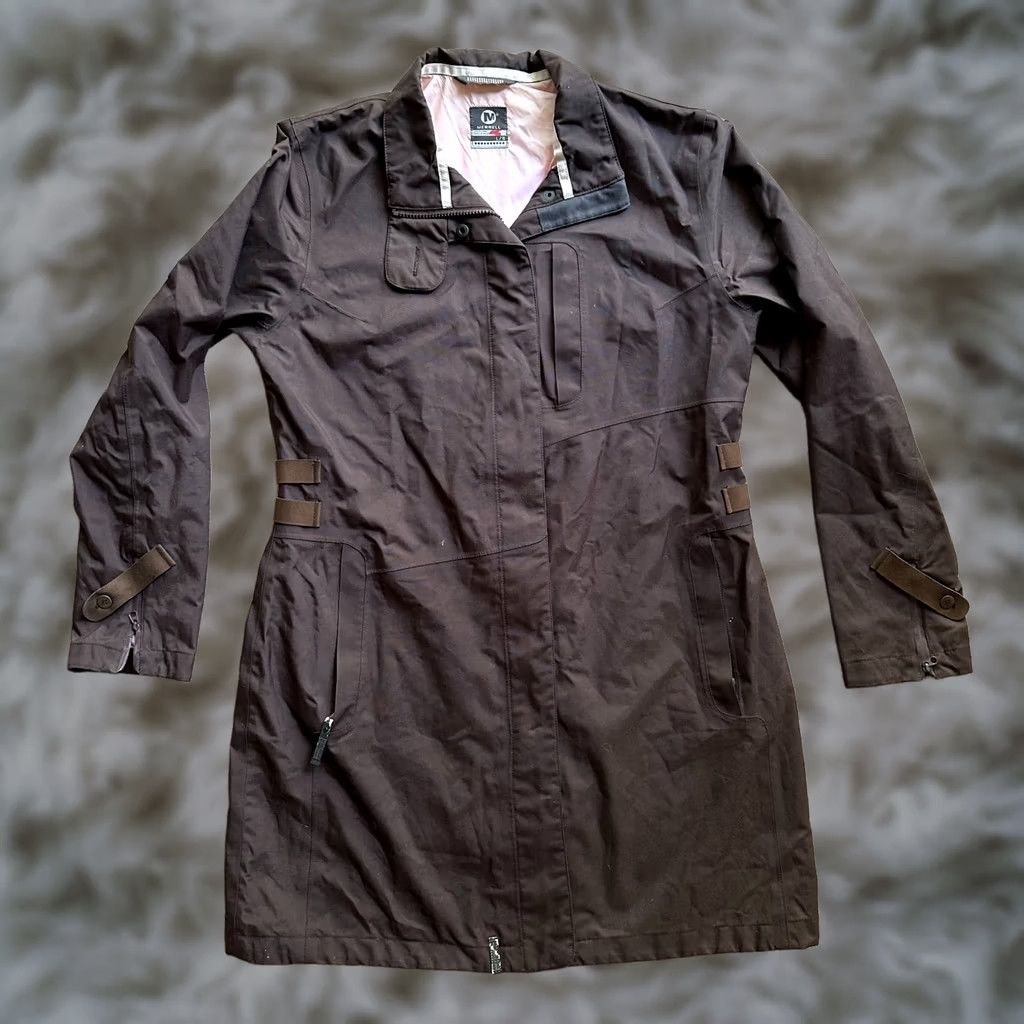 Merrell Merrell Jacket Womens Large Full Zip Nylon Mock Neck Pockets Brown Size L / US 10 / IT 46 - 1 Thumbnail