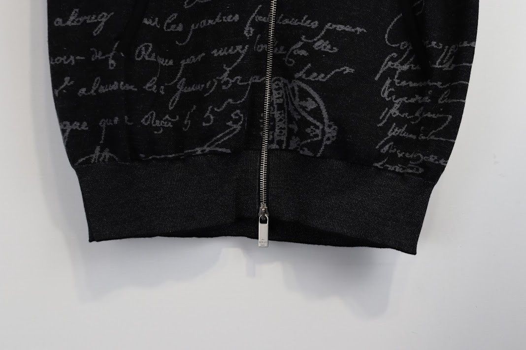 Berluti o1rshd1 Scritto Zip Up Hoodie in Noir Size US L / EU 52-54 / 3 - 3 Thumbnail