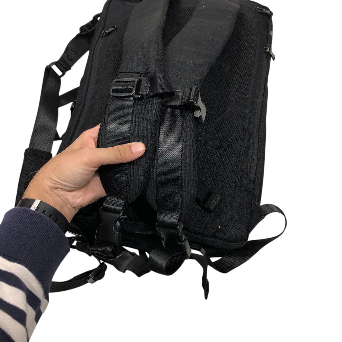 Japanese Brand 📌Rich Black Vintage Multi Use Back Pack Cordura Fabric Size ONE SIZE - 12 Thumbnail