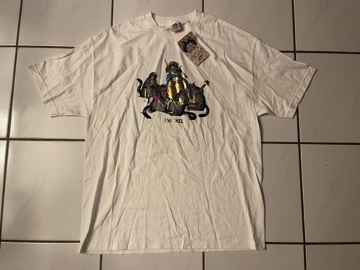 Vintage 80s Hawaii B Kliban Cat Rock Band Tee XL