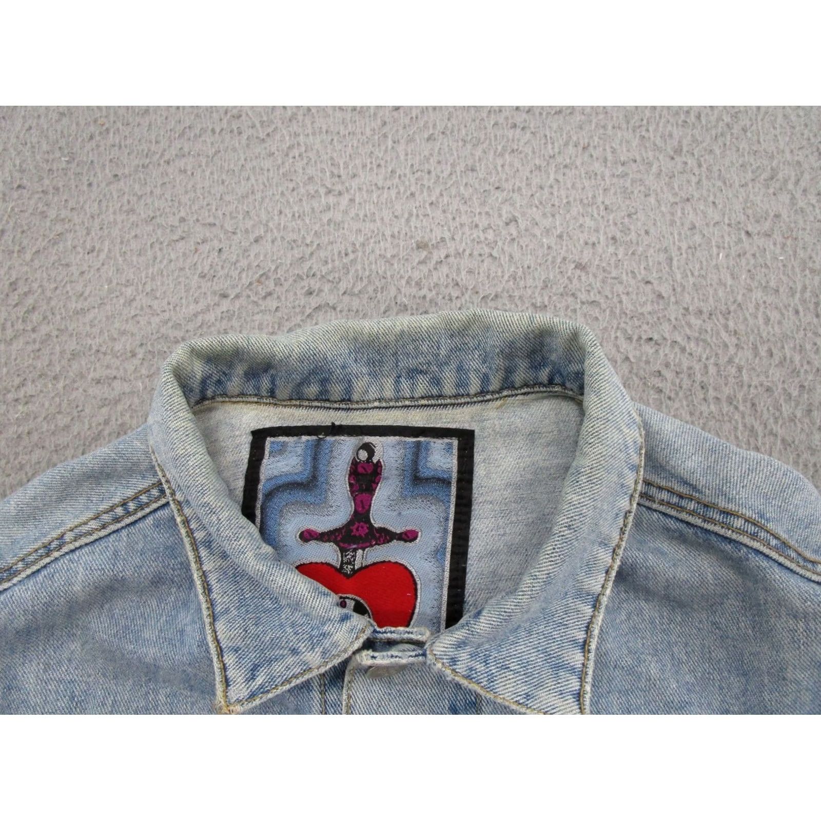 Denime Nada Nuff Denim Jacket Button Up Blue Contempo Casuals Women's SZ L Trucker Read Vintage Jacket Womens Blue Denimu Denim Size L / US 10 / IT 46 - 3 Thumbnail