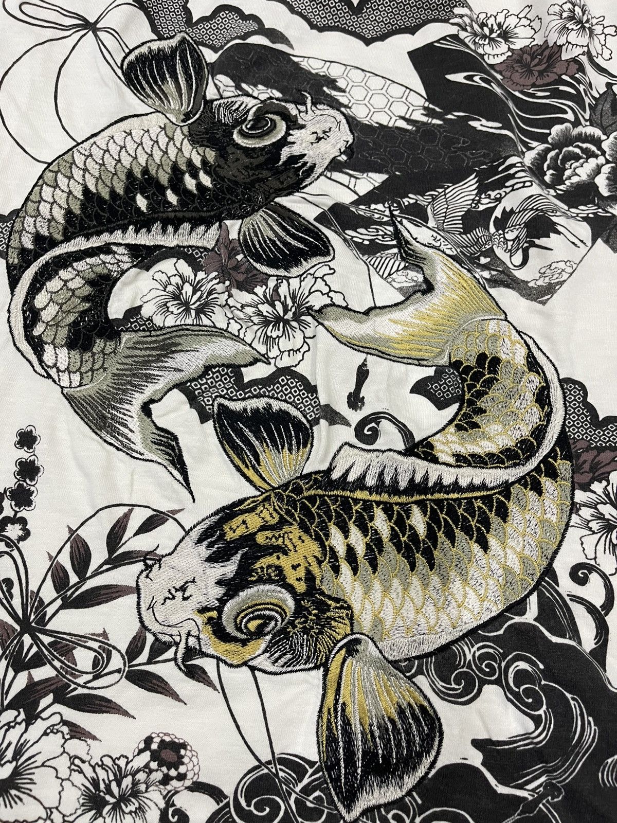 Japanese Brand Sukajan Koi Fish Tee Size US XL / EU 56 / 4 - 6 Thumbnail