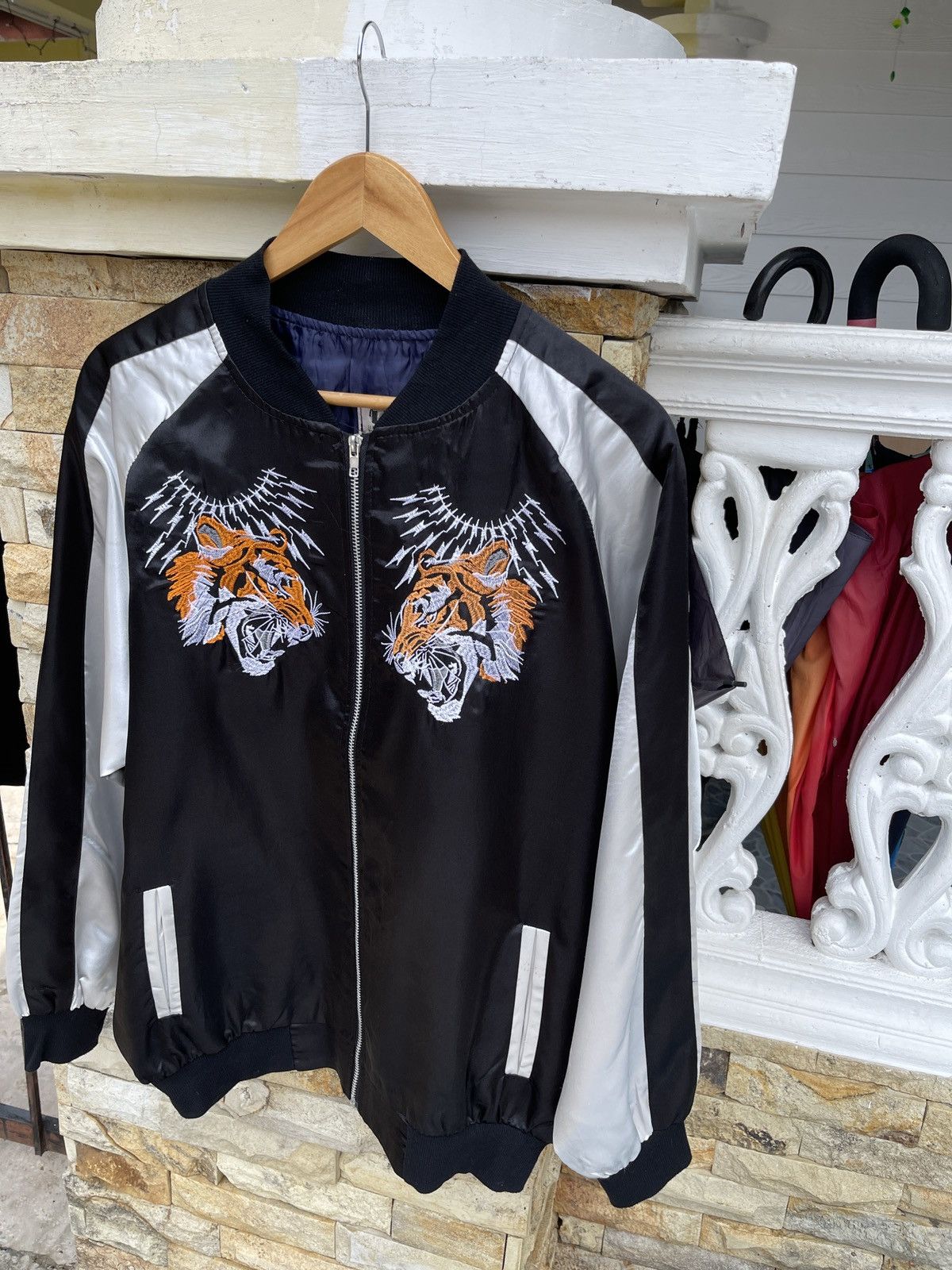 Karakuri Tamashii Rare🔥Japanese Sukajan Tiger Embroidery Jacket Size US XL / EU 56 / 4 - 4 Thumbnail
