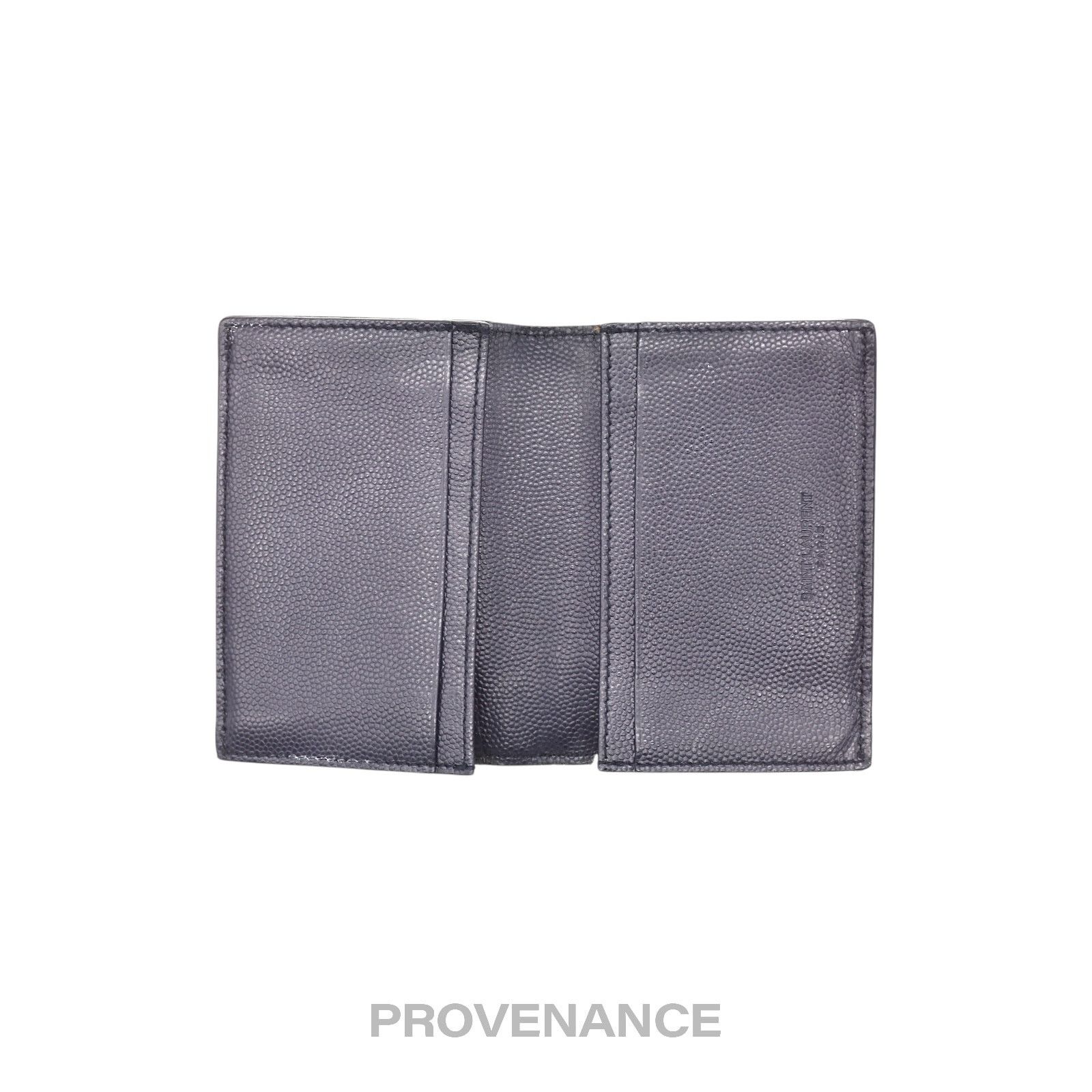 Saint Laurent Paris 🔴 Saint Laurent Paris SLP Pocket Card Wallet - Navy Leather Size ONE SIZE - 5 Thumbnail