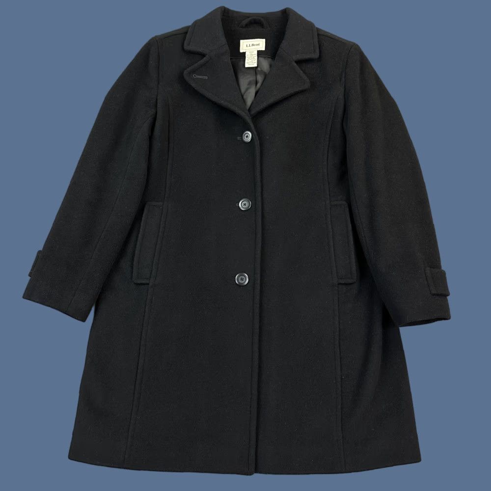 Vintage VINTAGE L.L.Bean Jacket Women Petite 14 Black Lambswool Thinsulate Lined Button Front Coat Size XL / US 12-14 / IT 48-50 - 1 Thumbnail