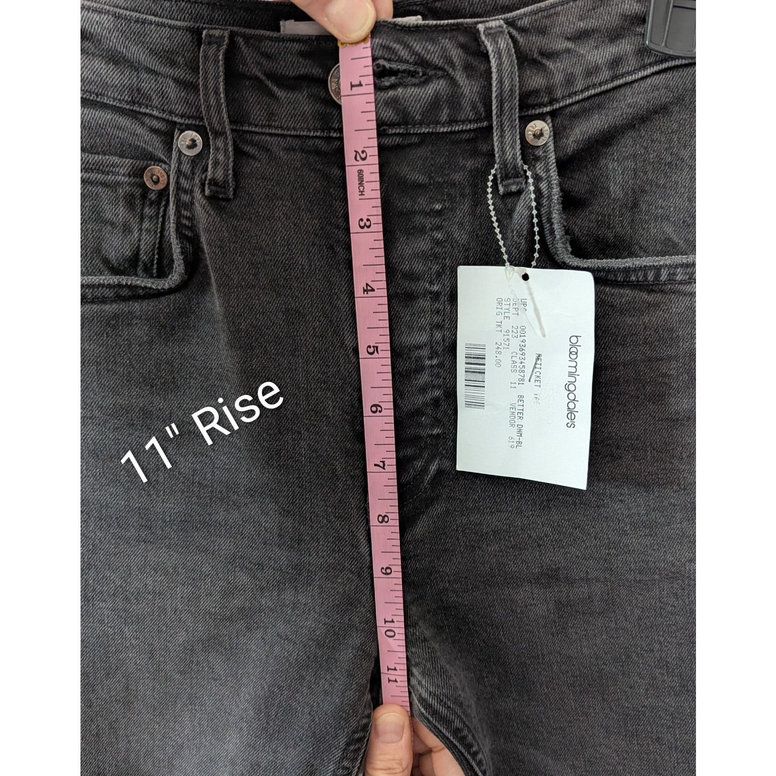 Agolde AGOLDE Button Fly Black Wash Jeans - Sz 0 Size 25" / US 0 / IT 36 - 5 Thumbnail