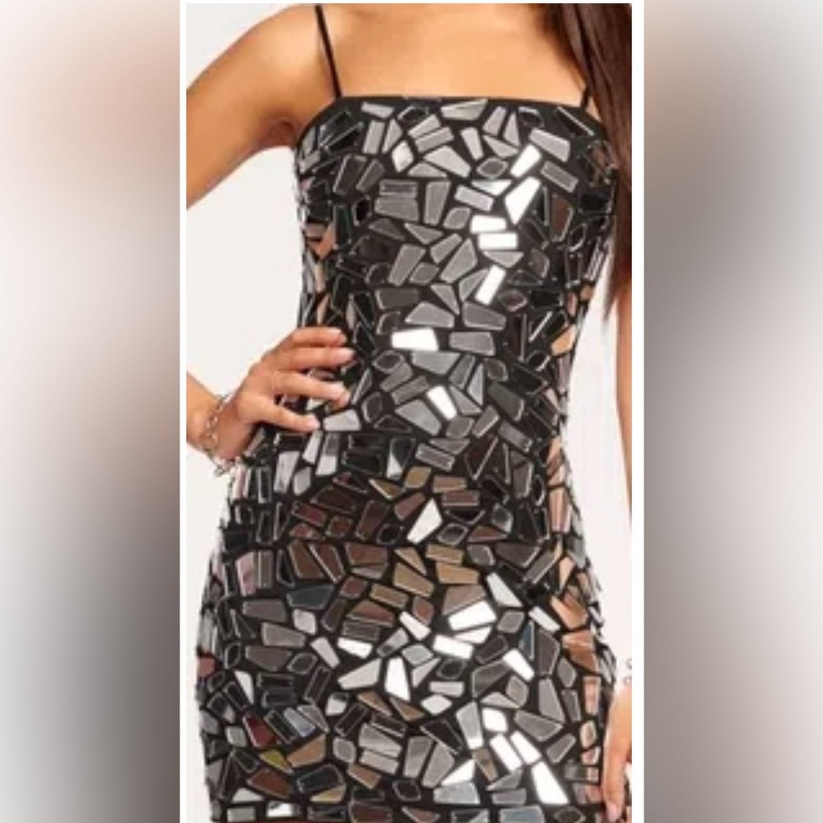 Ramy Brook NWT Ramy Brook $795 Black/Silver Mirror Mini Dress Size 00 Size XXS / US 00 / IT 34 - 3 Thumbnail