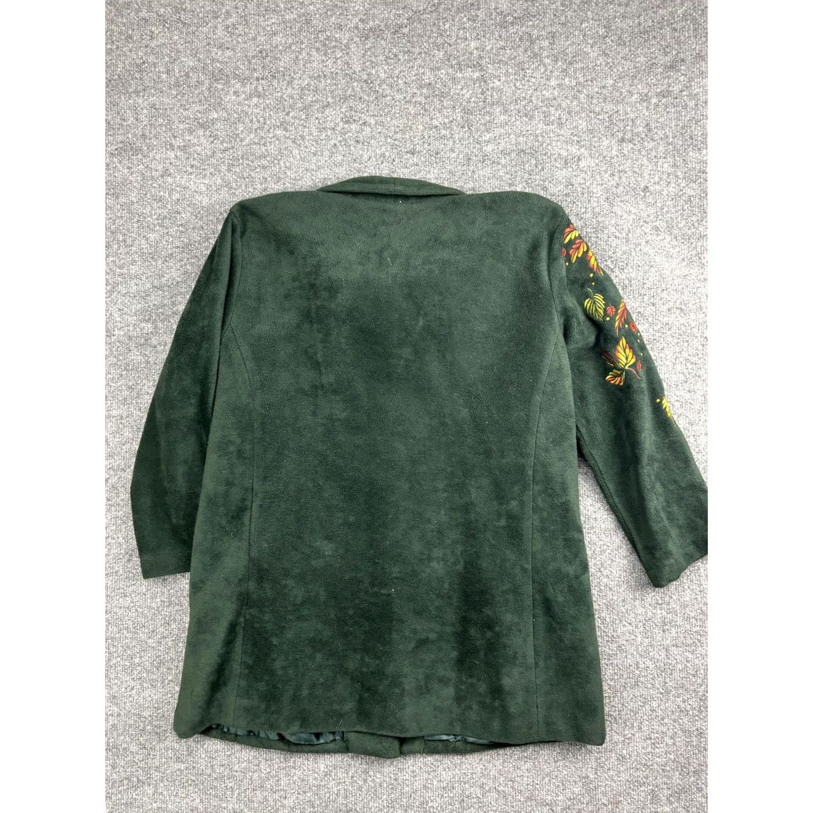 Bob Mackie VINTAGE Bob Mackie Wearable Art Jacket Womens L Green Embroidered Leaf Button Front Size L / US 10 / IT 46 - 8 Thumbnail