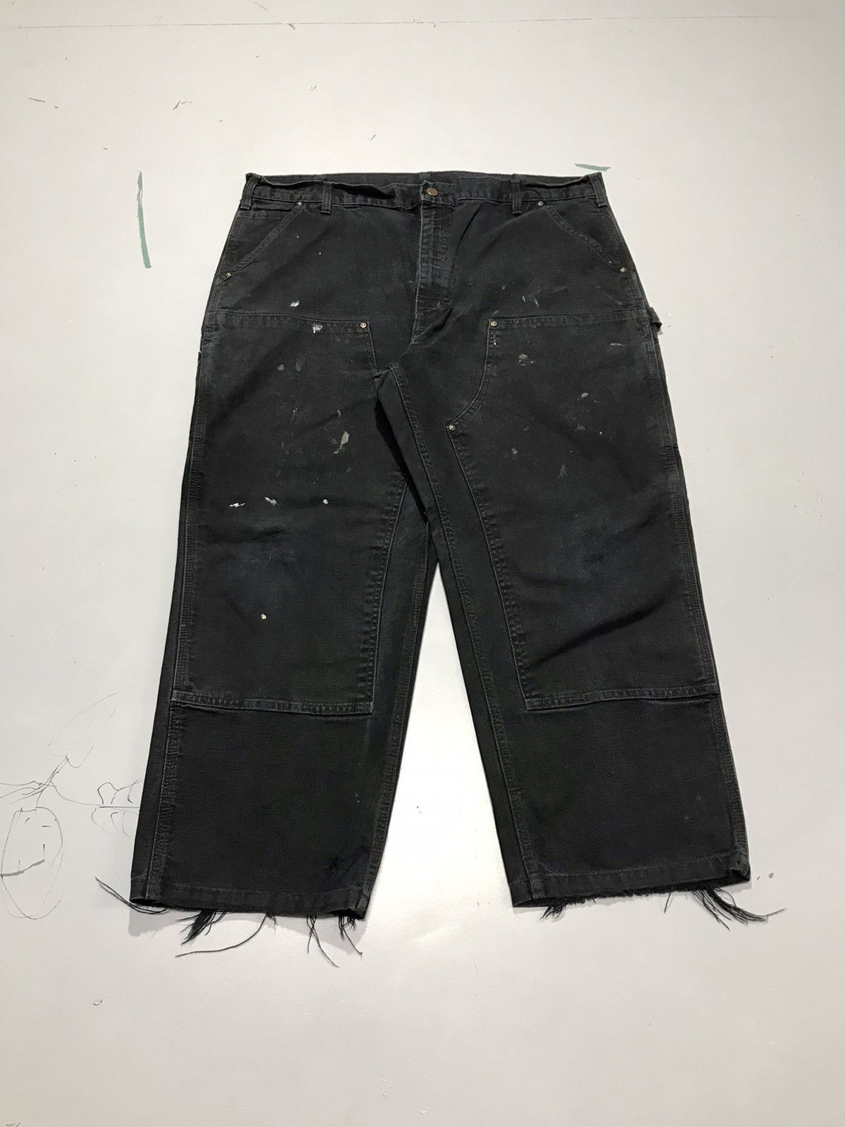 Vintage Carhartt B136 BLK double knee workwear denim - www.benaras.co