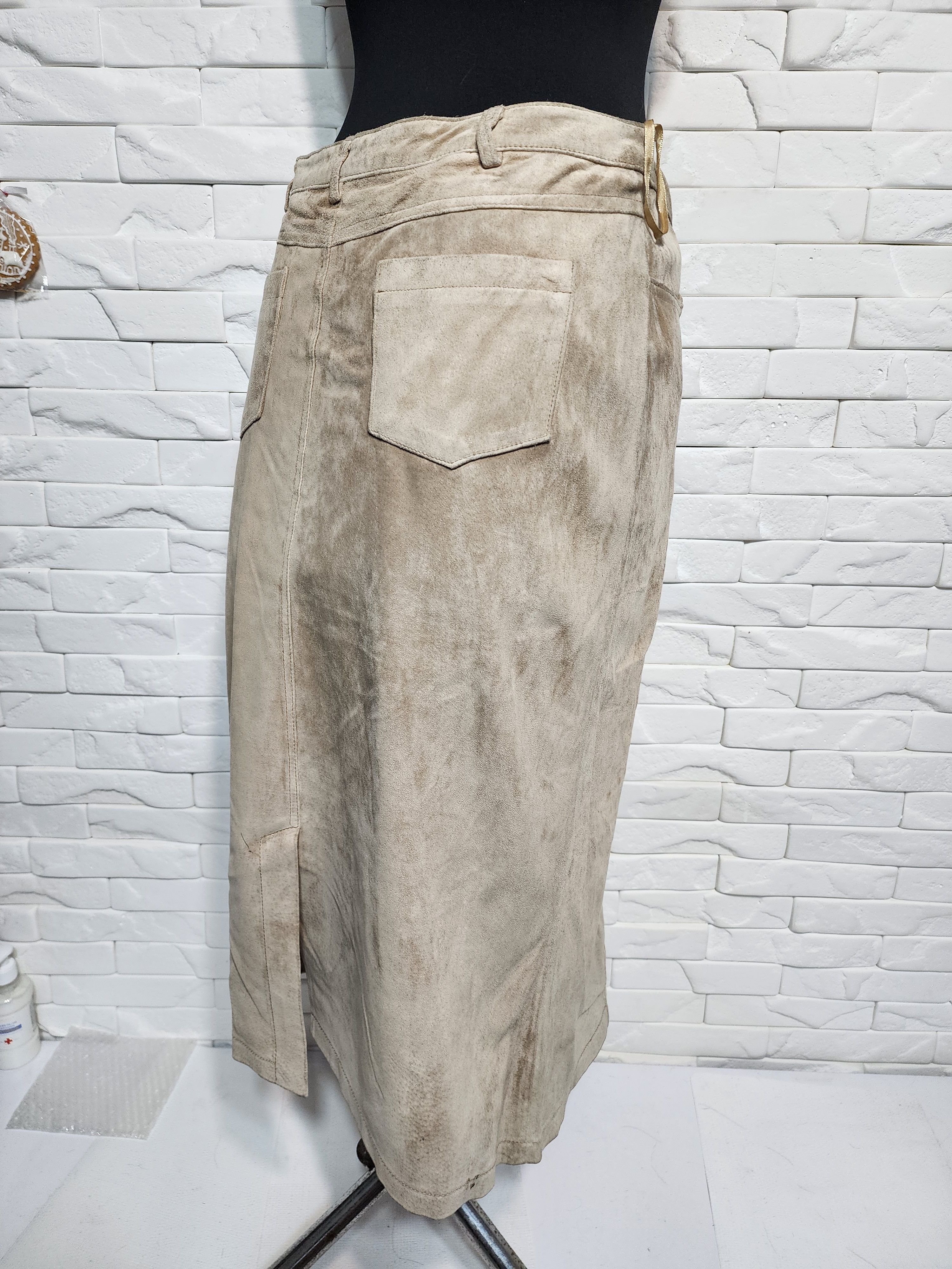 Other Beige Leather Skirt: Skirt.with Pockets Size 32" / US 10 / IT 46 - 5 Thumbnail