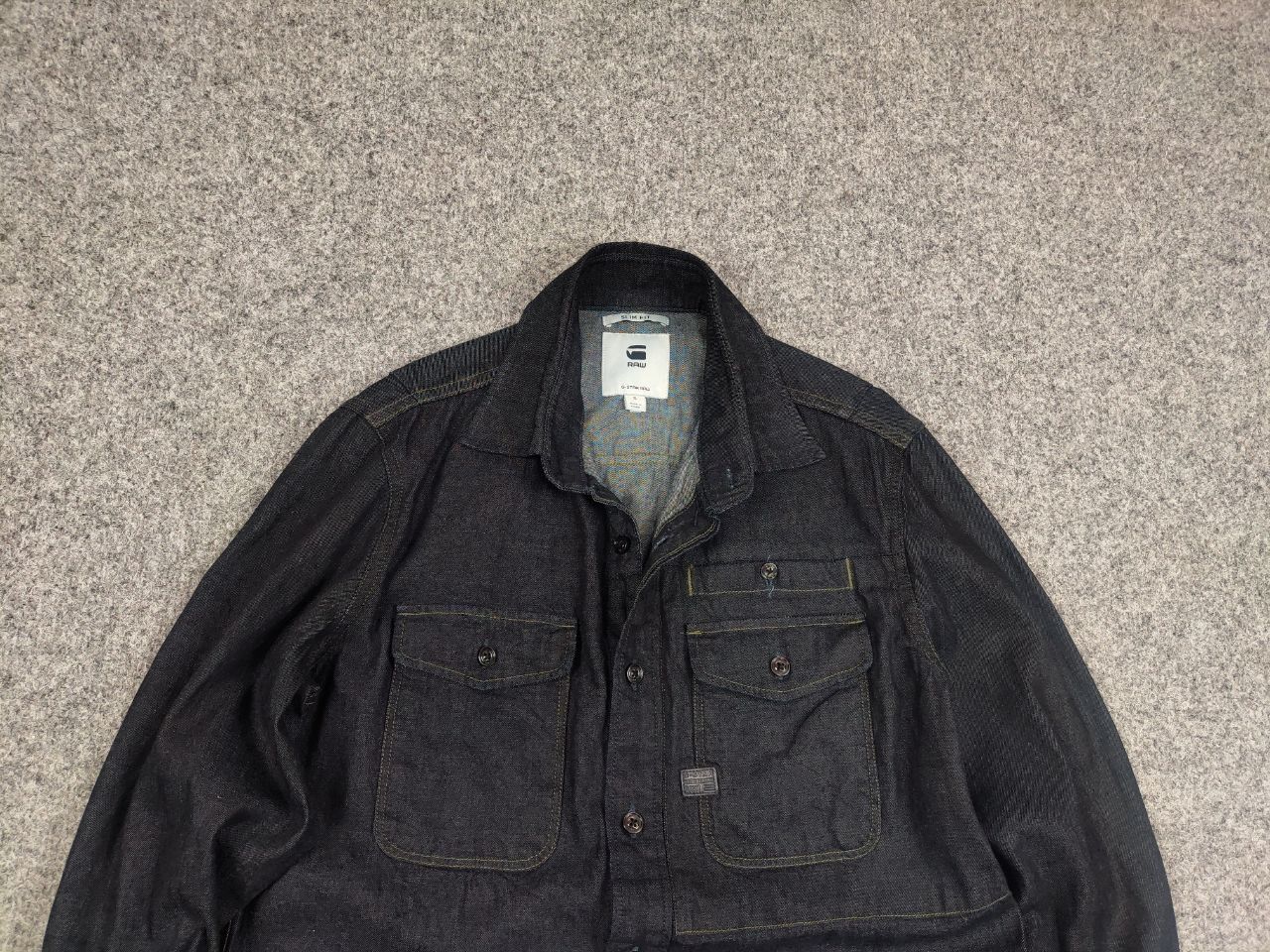 G-Star × Vintage G Star Raw Cpo Slim Dark Blue Denim Shirt Overshirt Pocket Size US S / EU 44-46 / 1 - 4 Thumbnail