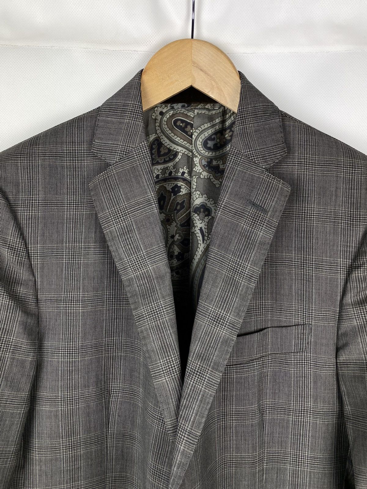 Etro Etro men’s wool checked paisley lined blazer jacket Size 40R - 8 Thumbnail
