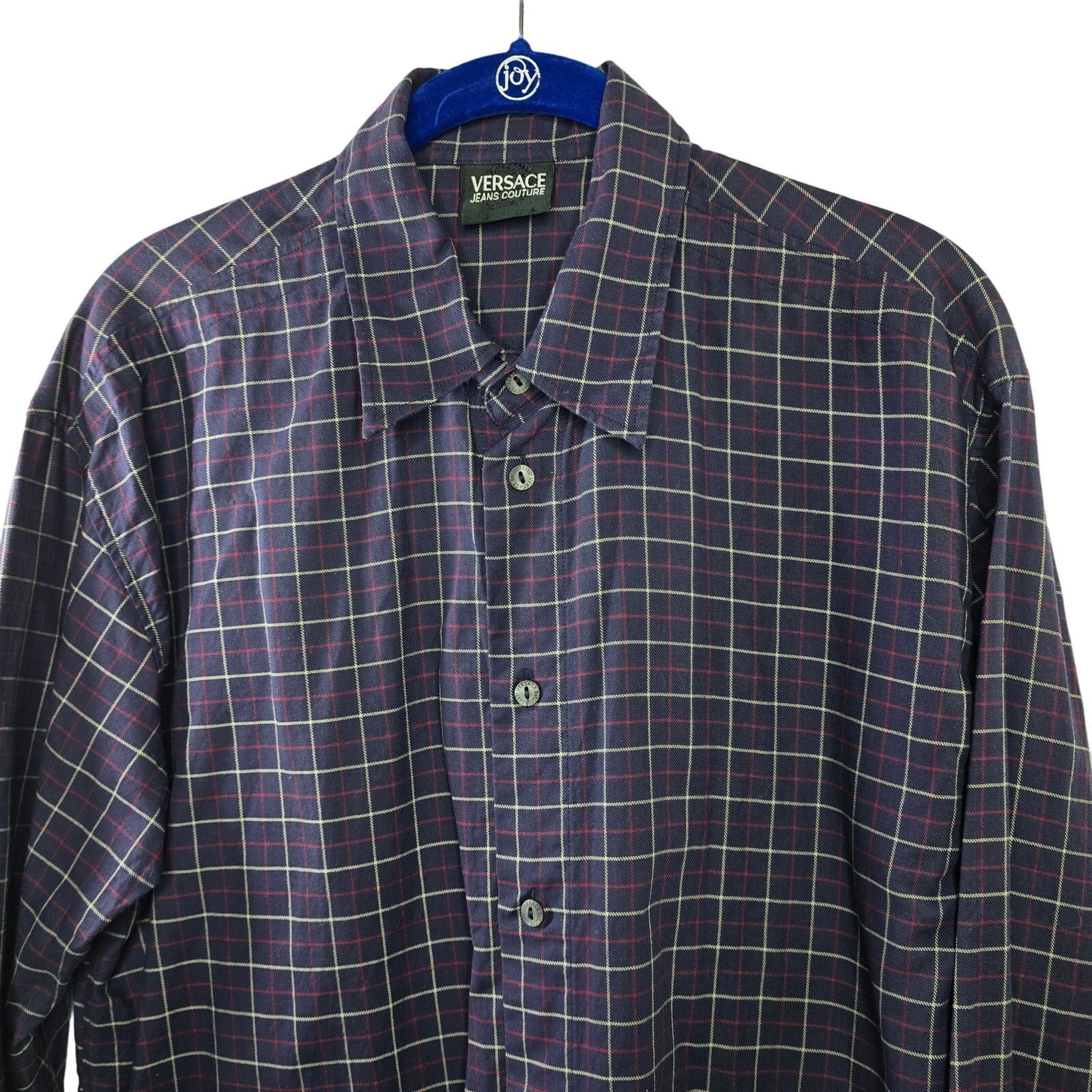 Versace Jeans Couture Versace Jeans Couture Blue Plaid Button-up Shirt Size US M / EU 48-50 / 2 - 2 Thumbnail
