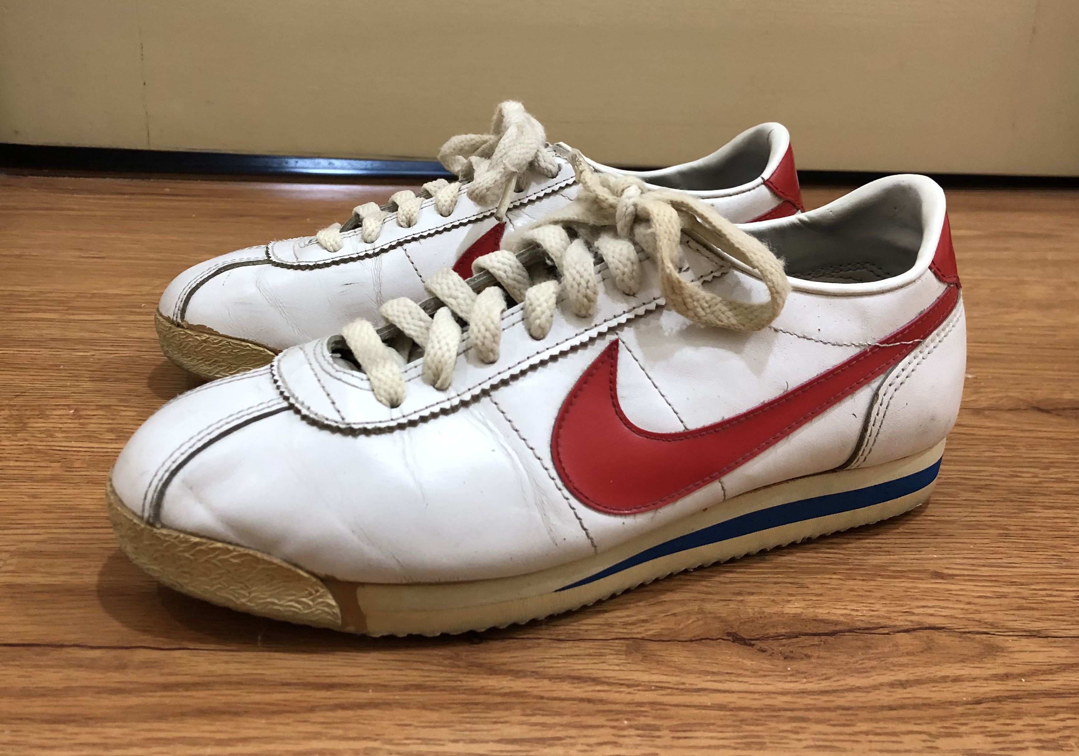 Made In USA x Nike True Vintage 80's 1982 Nike Cortez Leather Shoes in White, Men's (Size 6.5)