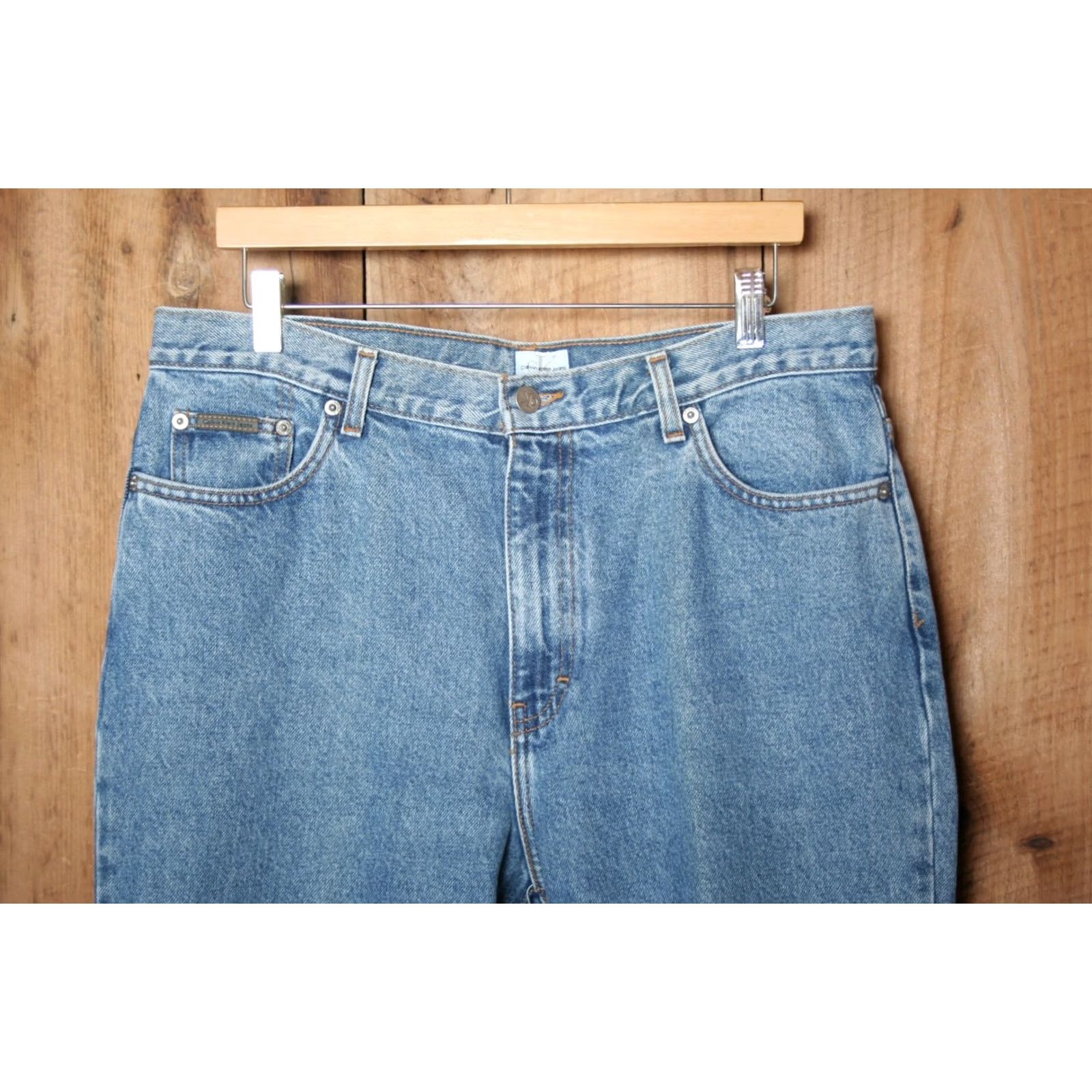 Calvin Klein VINTAGE Calvin Klein Jeans Blue Double Stone Wash Tapered Leg High Rise Sz. 14 Size 24" / US 00 / IT 34 - 2 Thumbnail