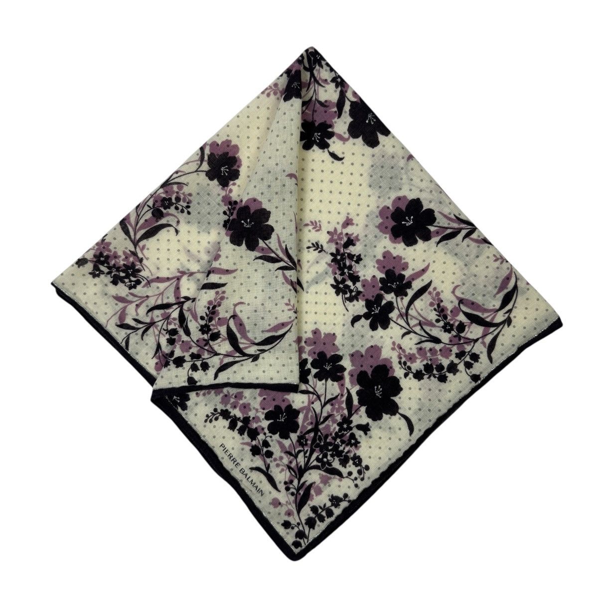 Pierre Balmain Vintage Pierre Balmain Pocket Square / Neckerchief – Floral Size ONE SIZE - 1 Thumbnail