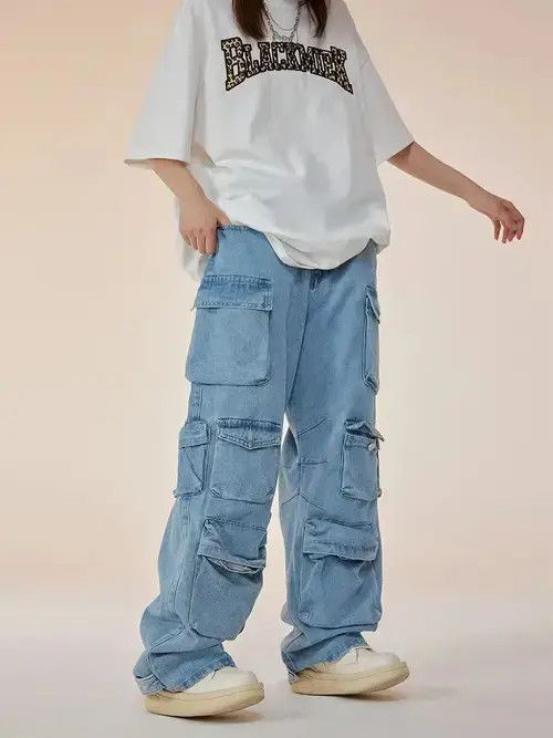 Designer × Japanese Brand × Vintage distressed hiphop y2k baggy cargo pants Size US 32 / EU 48 - 2 Thumbnail