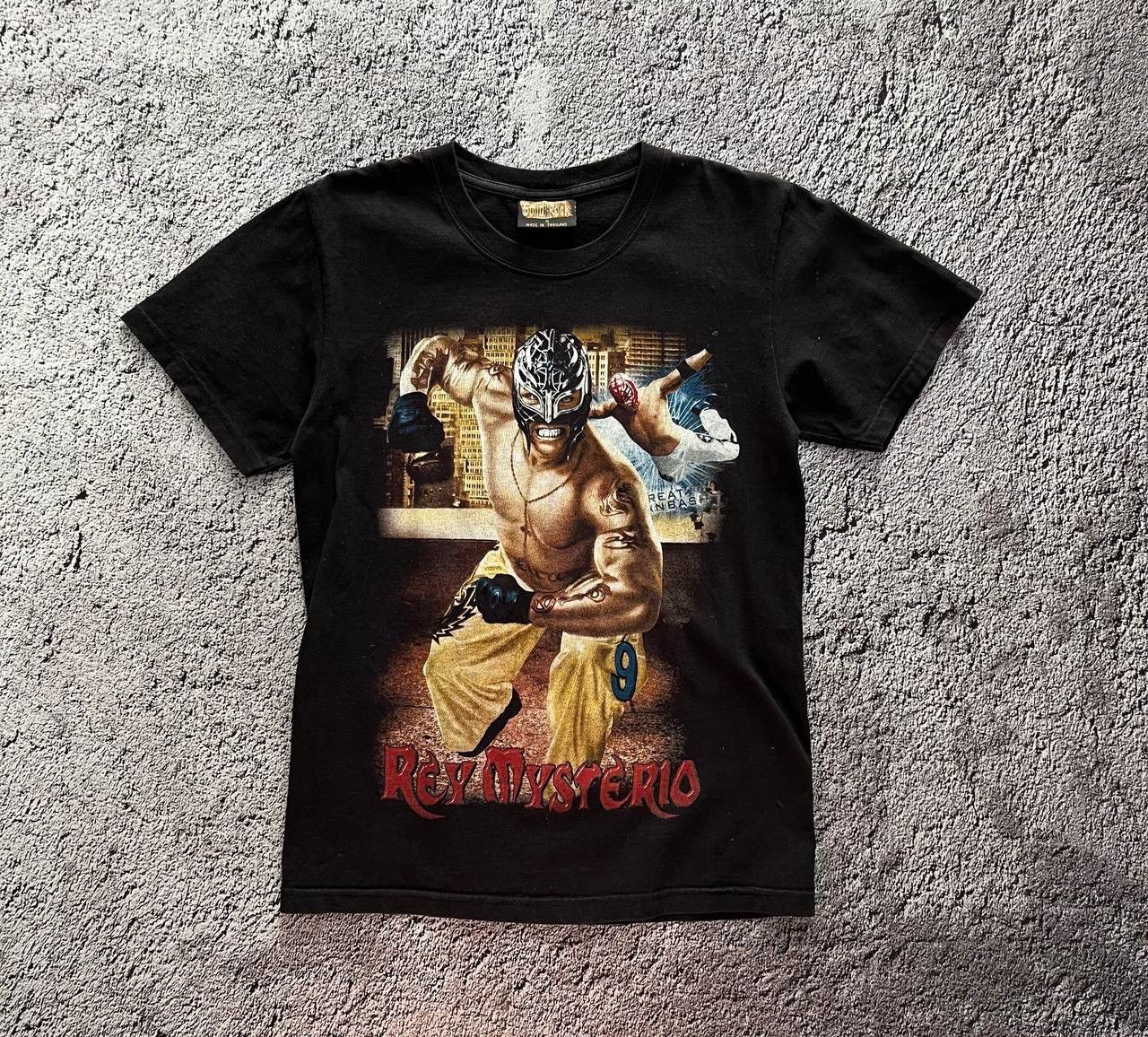 Band Tees × Vintage Solid Rock Rey Mysterio T-Shirt Black Size M Size US M / EU 48-50 / 2 - 1 Thumbnail
