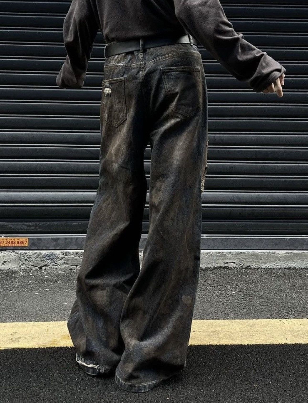 Japanese Brand Avant Garde Distressed Y2k Dirty Skater Jeans Size US 32 / EU 48 - 3 Thumbnail