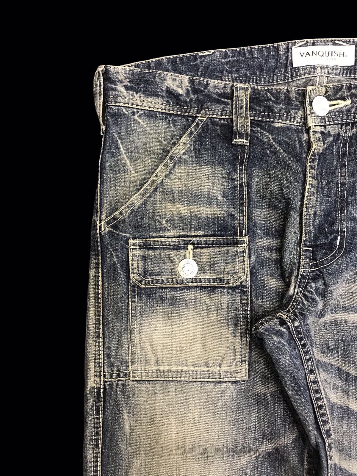 Japanese Brand 💥90s STYLE💥VERY RARE ARCHIVAL VANQUISH BUSH DENIM F414 Size US 33 - 5 Thumbnail