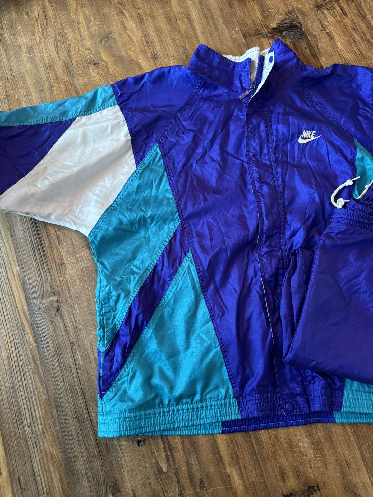 Vintage 90s Nike windbreaker jump suit Size US L / EU 52-54 / 3 - 1 Thumbnail