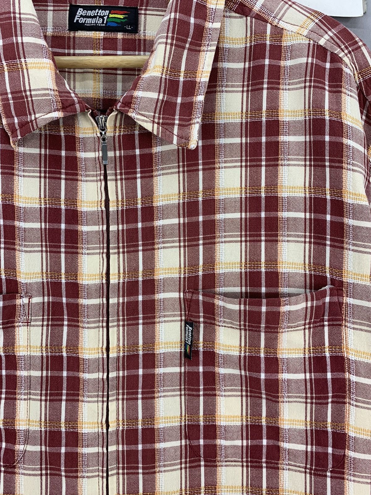 Formula 1 Benetton Formula 1 Vintage Plaid Zipper Flannel Jacket Size US L / EU 52-54 / 3 - 10 Thumbnail