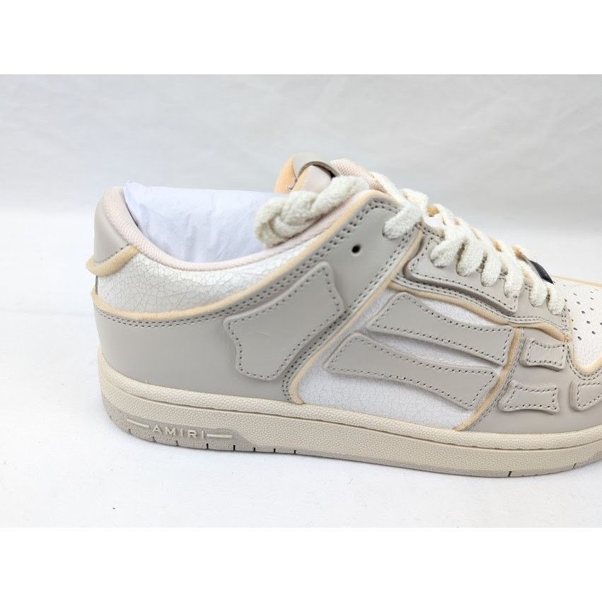 Amiri o1rshd1 Collegiate Skelton Low-Top Sneakers in Birch White Size US 12 / EU 45 - 4 Thumbnail