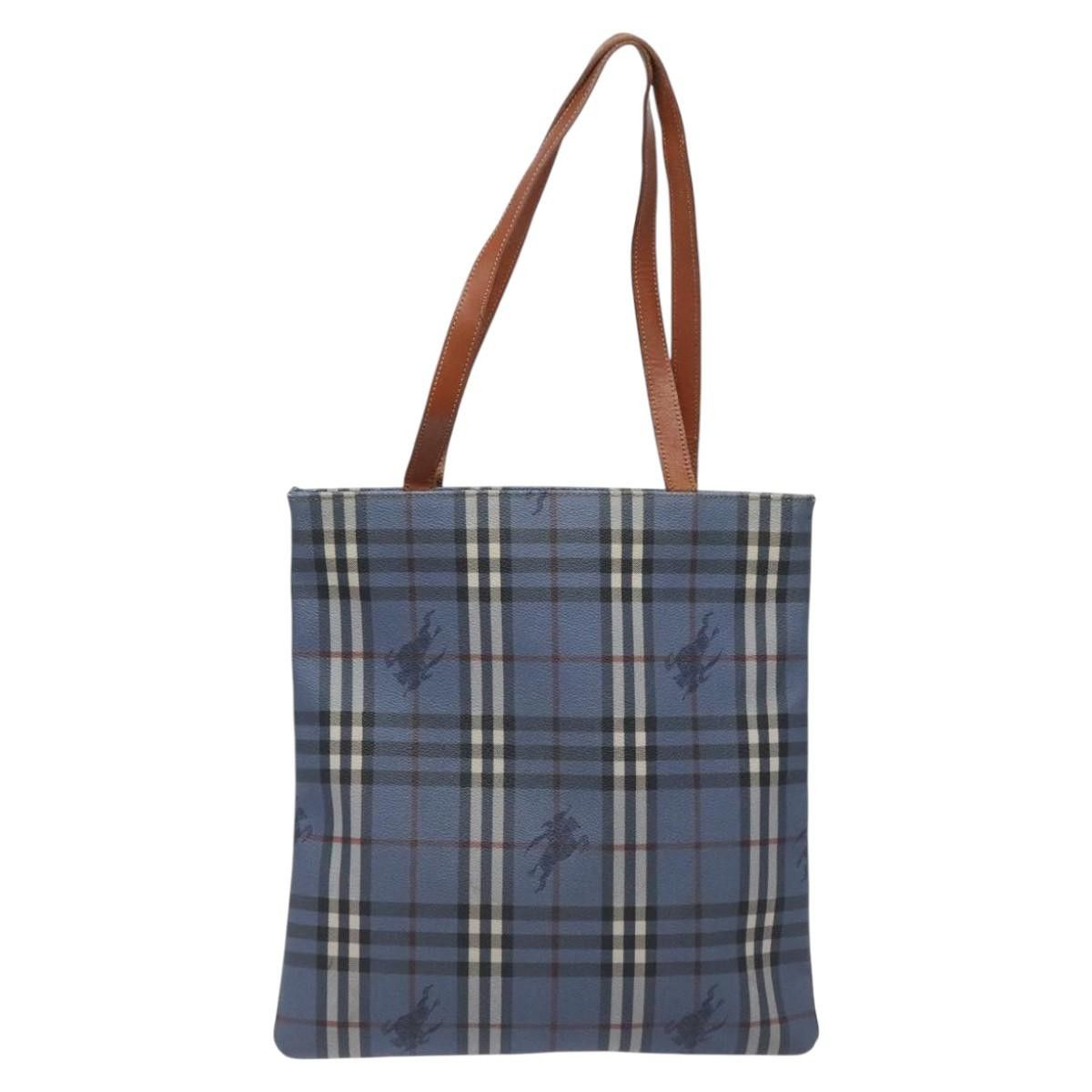 Burberry Nova Check Blue Canvas Tote Bag (Pre-Owned) Size ONE SIZE - 1 Thumbnail
