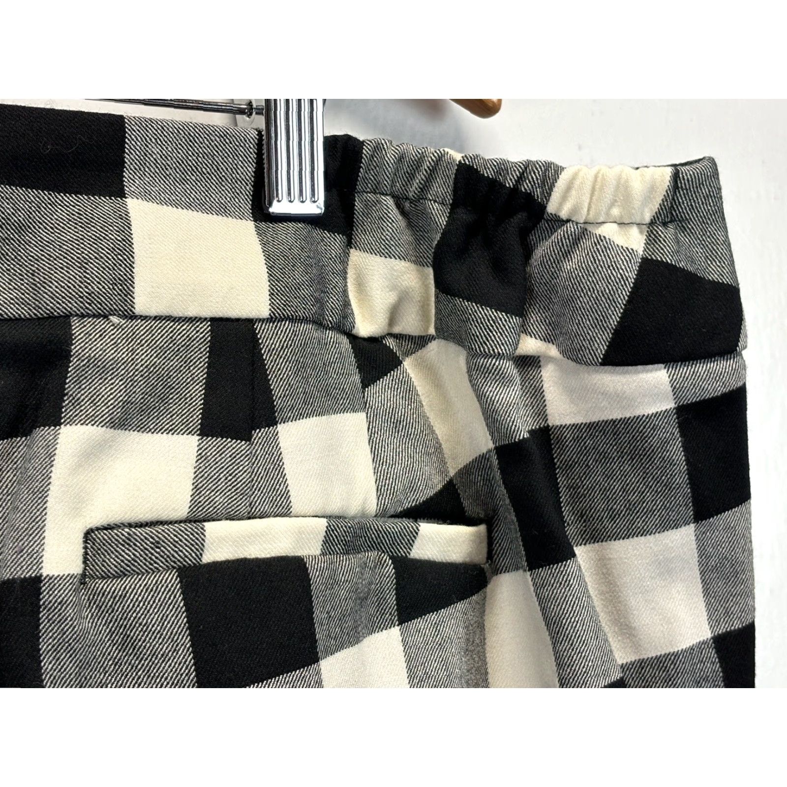 Talbots Talbots Hampshire Check Dress Pants 22W Plus Wool Velvet Side Stripe Black Ivory Womens Size 40" / US 18 - 6 Thumbnail