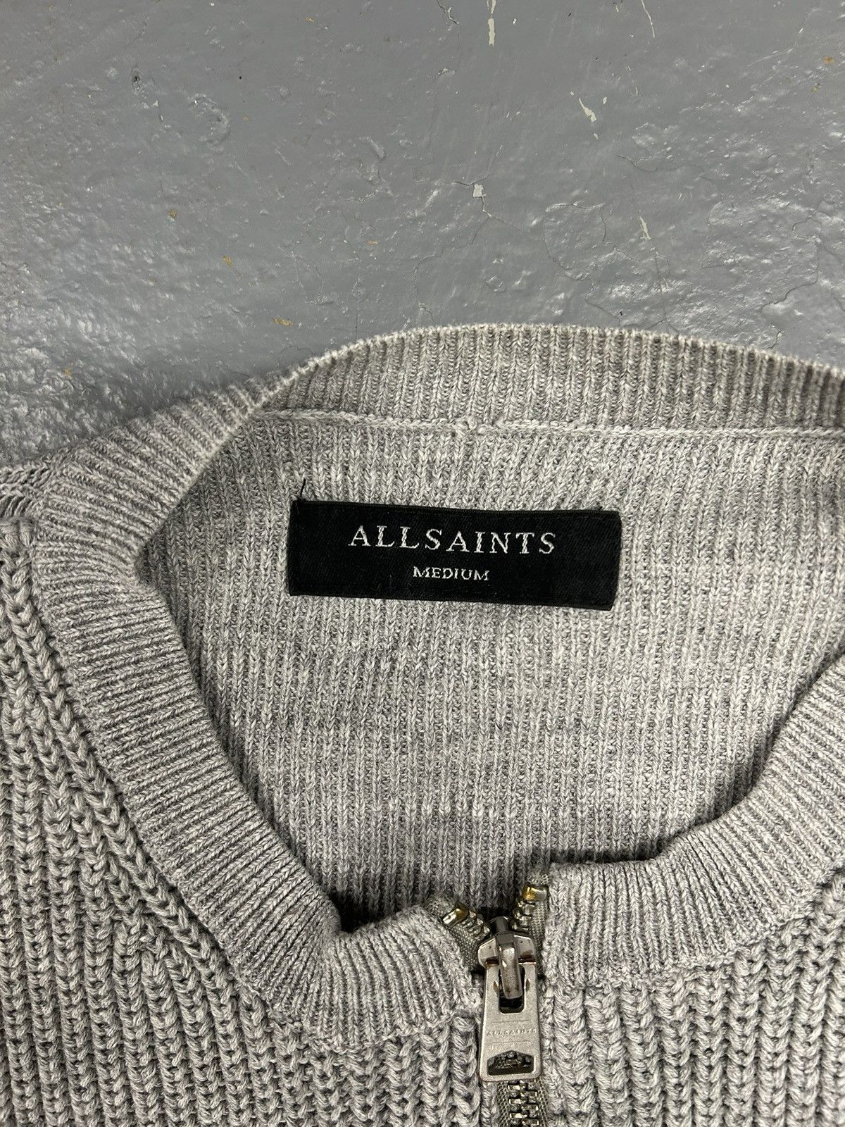 Allsaints × Vintage Crazy vintage Y2K Essential Grey Allsaints Grey Knit Zip Up Size US S / EU 44-46 / 1 - 2 Thumbnail