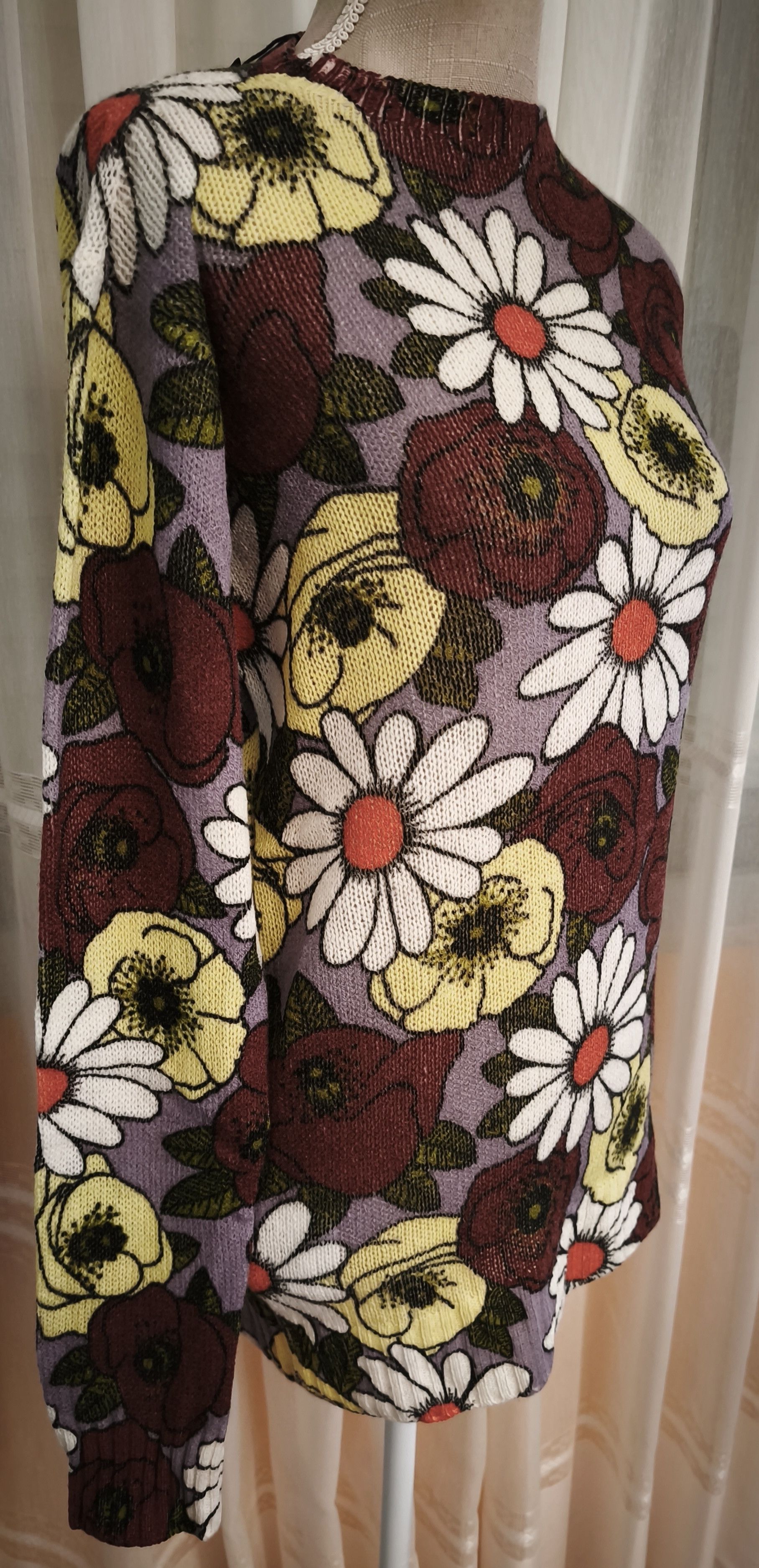 Prada Flower print oversize sweater Size S / US 4 / IT 40 - 3 Thumbnail