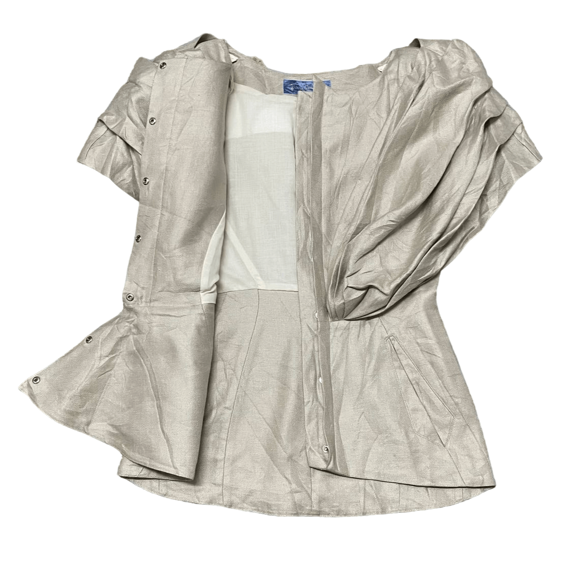 Thierry Mugler Vintage 90's Thierry Mugler Jacket Short Sleeve Linen 100% Size S / US 4 / IT 40 - 9 Thumbnail