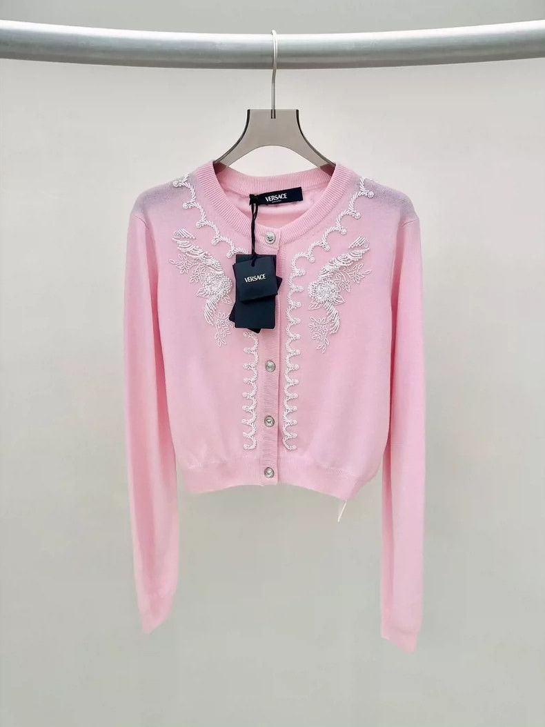 Versace Versace Pink pearl cardigan Size M / US 6-8 / IT 42-44 - 1 Thumbnail