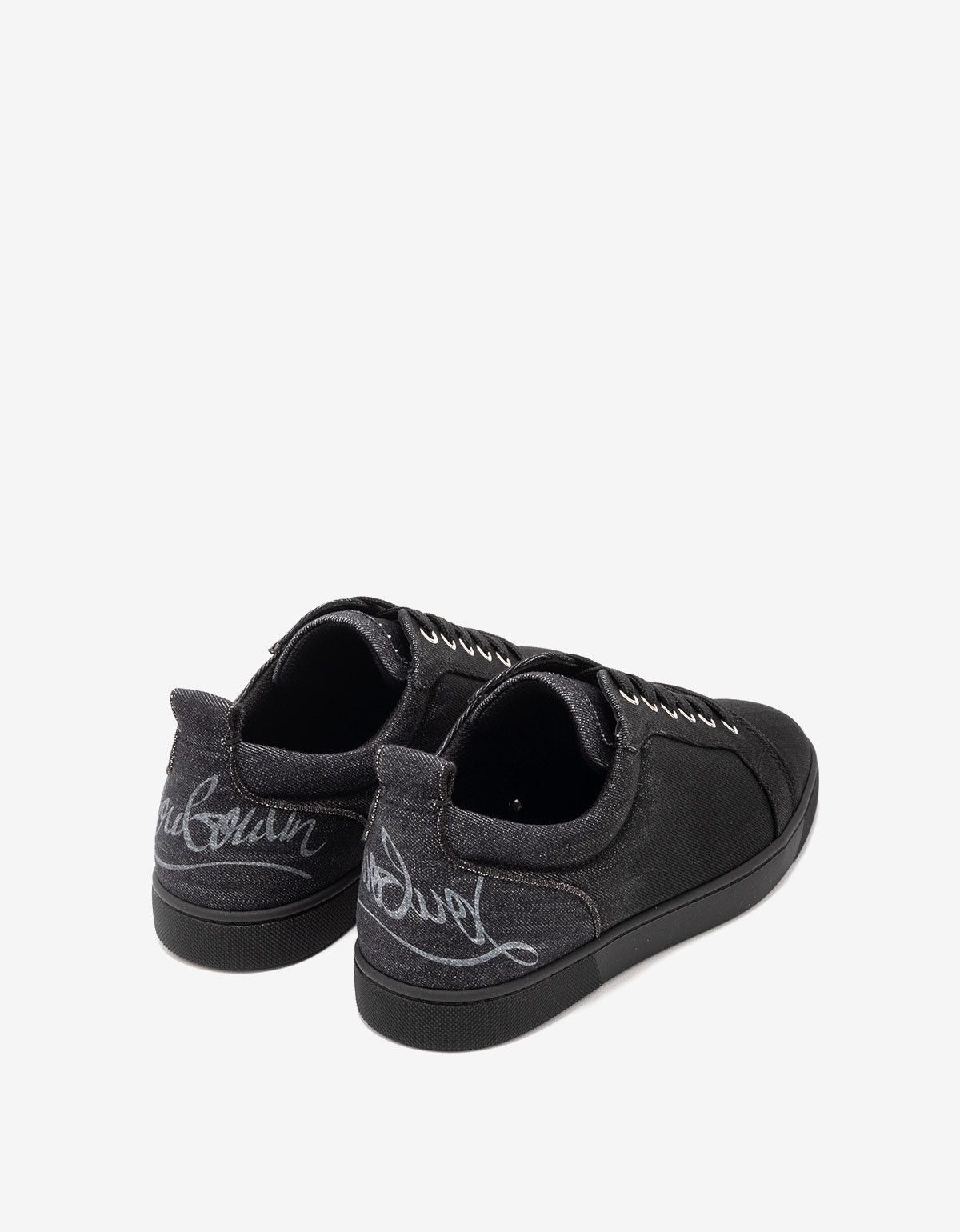 Christian Louboutin Christian Louboutin Fun Louis Junior Black Denim Trainers Size US 9 / EU 42 - 6 Thumbnail