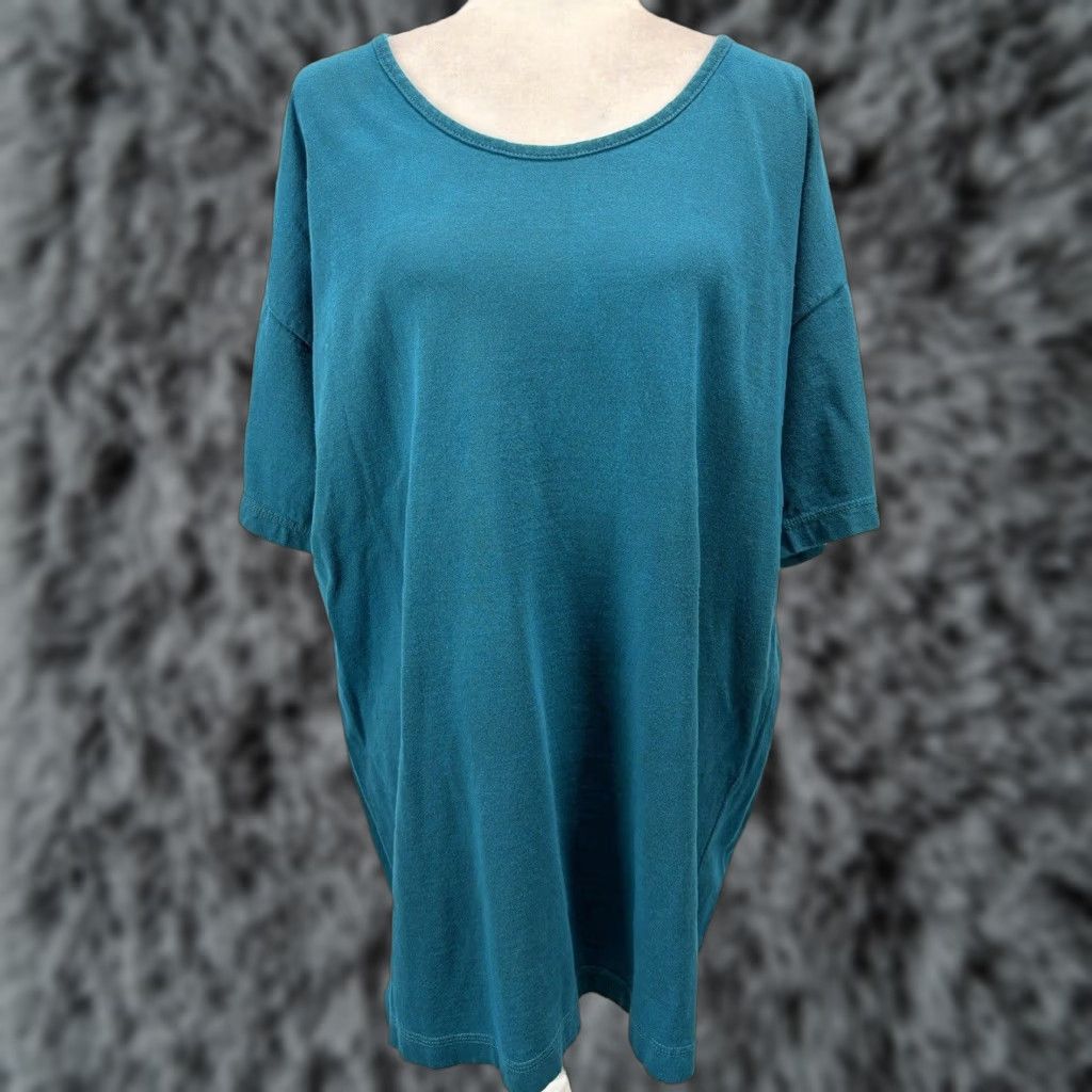 Vintage VINTAGE Liz & Jane T-Shirt S/M Teal Oversized Casual Short Sleeve Made in USA Size S / US 4 / IT 40 - 1 Thumbnail