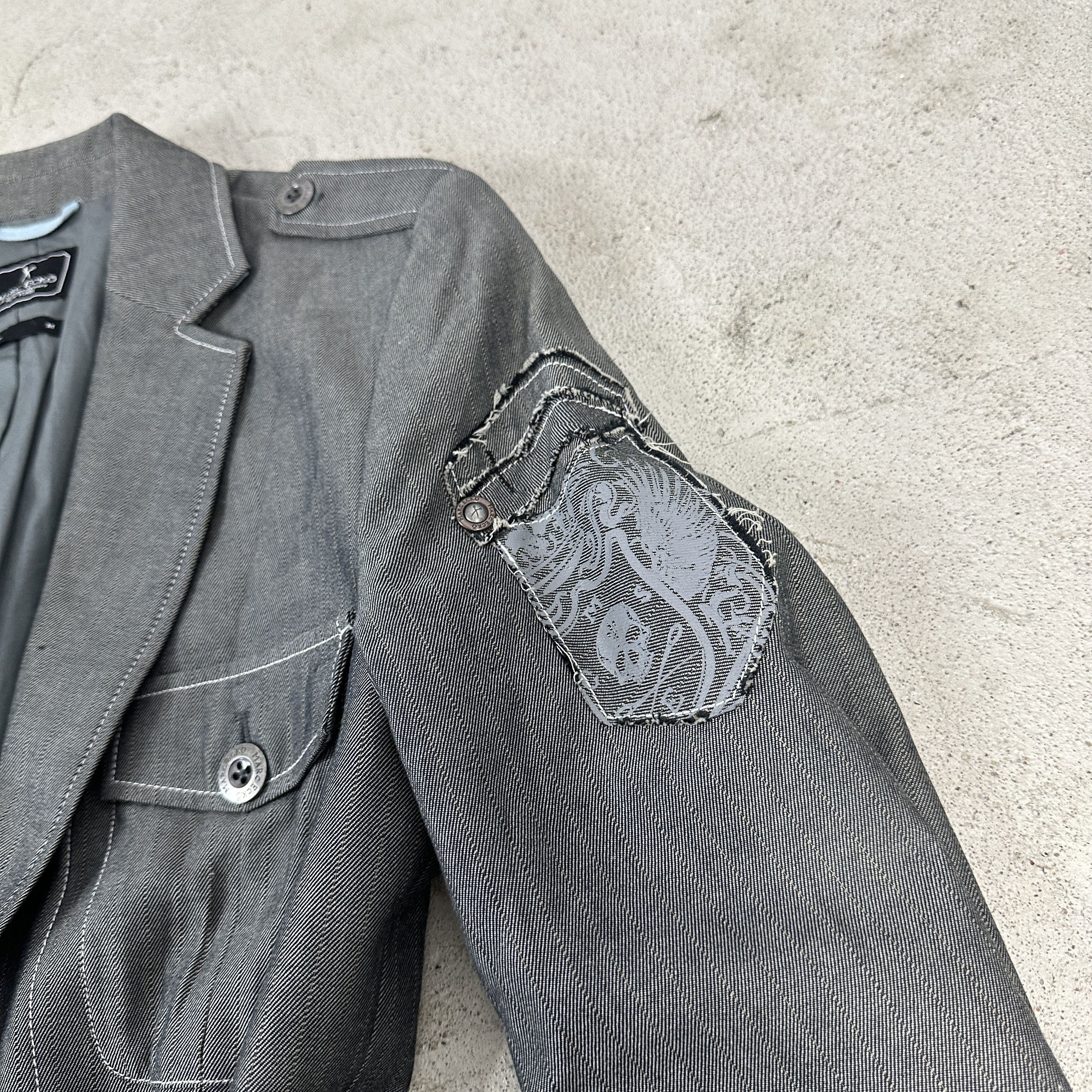 Marc Ecko × Vintage Vintage Opium Avant Garde Grunge 00s Esko Skull Suit Jacket Size US M / EU 48-50 / 2 - 8 Thumbnail