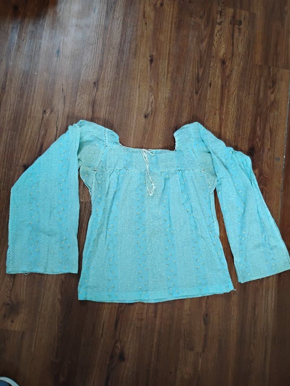 Other Vintage Floral Cinch Collar Blouse Top Shirt Hippy Peasant Size M / US 6-8 / IT 42-44 - 2 Thumbnail