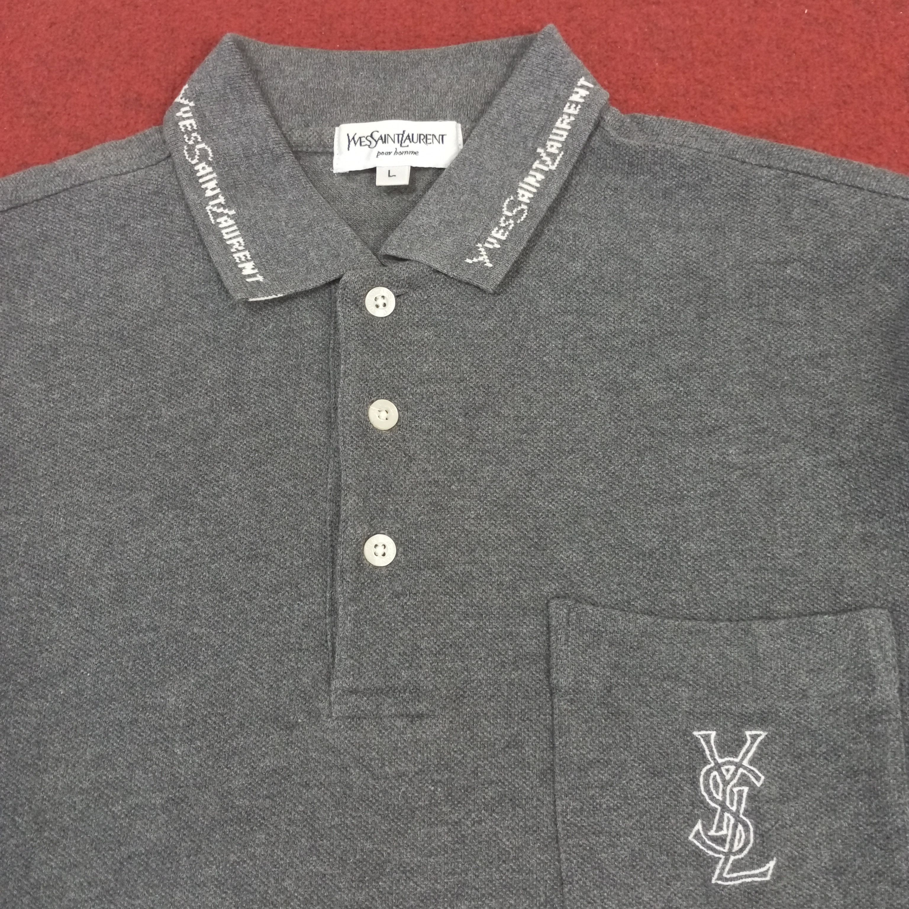 Yves Saint Laurent Yves Saint Laurent Fashion Style YSL Logo Design Polos Size US L / EU 52-54 / 3 - 1 Thumbnail