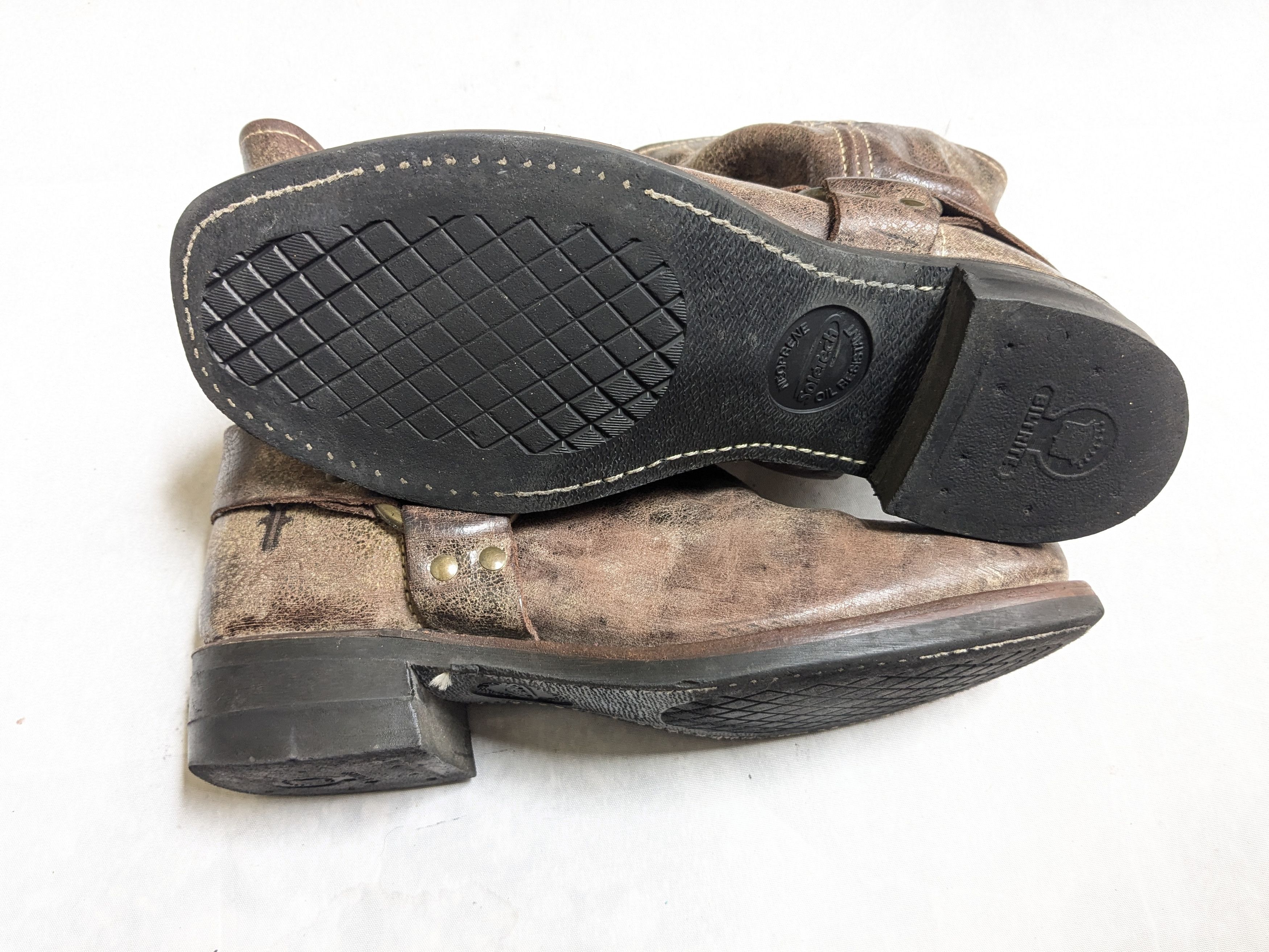 Frye Frye Harness Boots Brown Leather 9 M Buckle Size US 9 / EU 42 - 13 Thumbnail