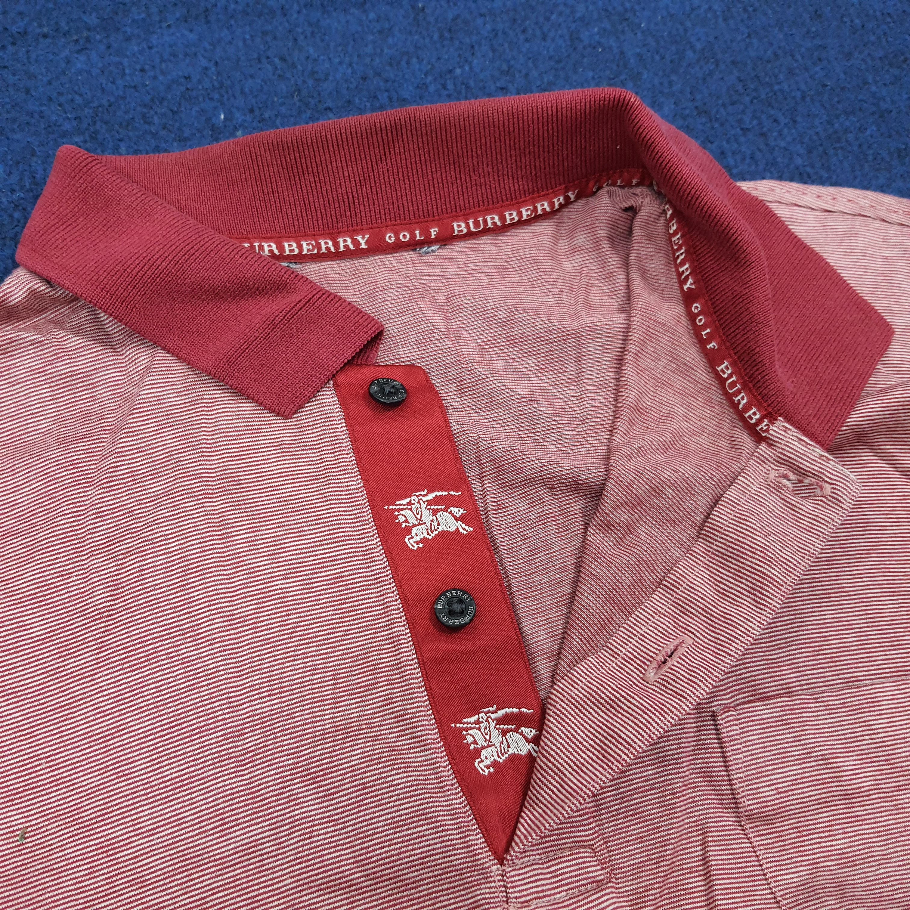 Burberry Vintage Burberry Golf Red Pinstripe Polo Shirt C276N43 Size US L / EU 52-54 / 3 - 6 Thumbnail