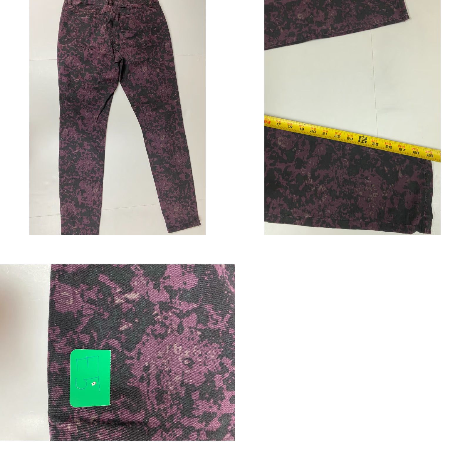 Vintage Cabi Jeans Womens 4 Purple Skinny Camo Denim Zip Pockets 29in Inseam Regular Womens Size 27" / US 4 / IT 40 - 8 Thumbnail