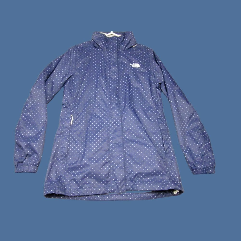 The North Face The North Face Rain Jacket Womens Medium Blue Polka Dot Hooded Lined Resolve Outdoor Hiking Trek Size M / US 6-8 / IT 42-44 - 1 Thumbnail