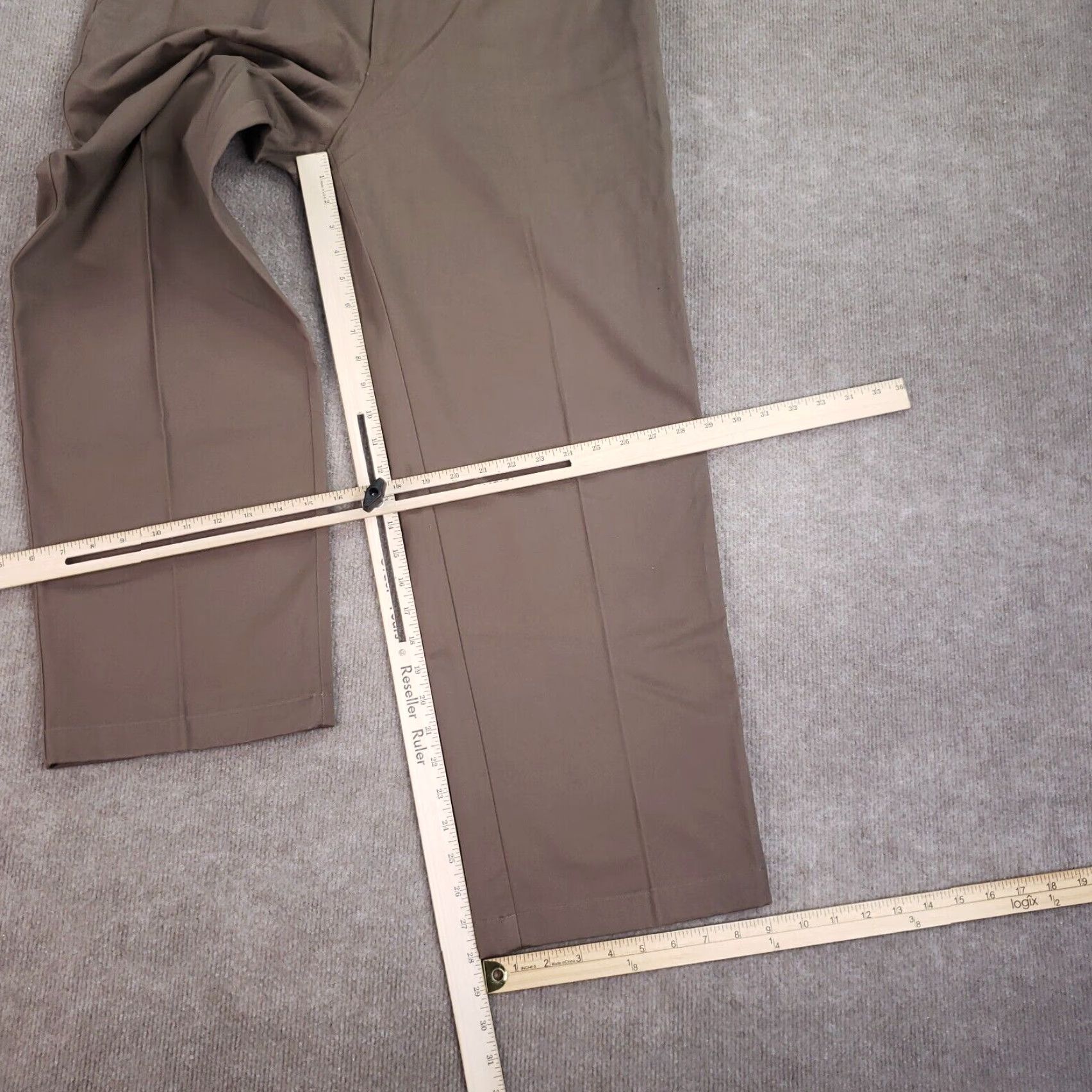 Haggar Haggar Khaki Pants Mens Size 38x29 Brown Flat Front Straight Leg Casual Size US 38 / EU 54 - 2 Thumbnail