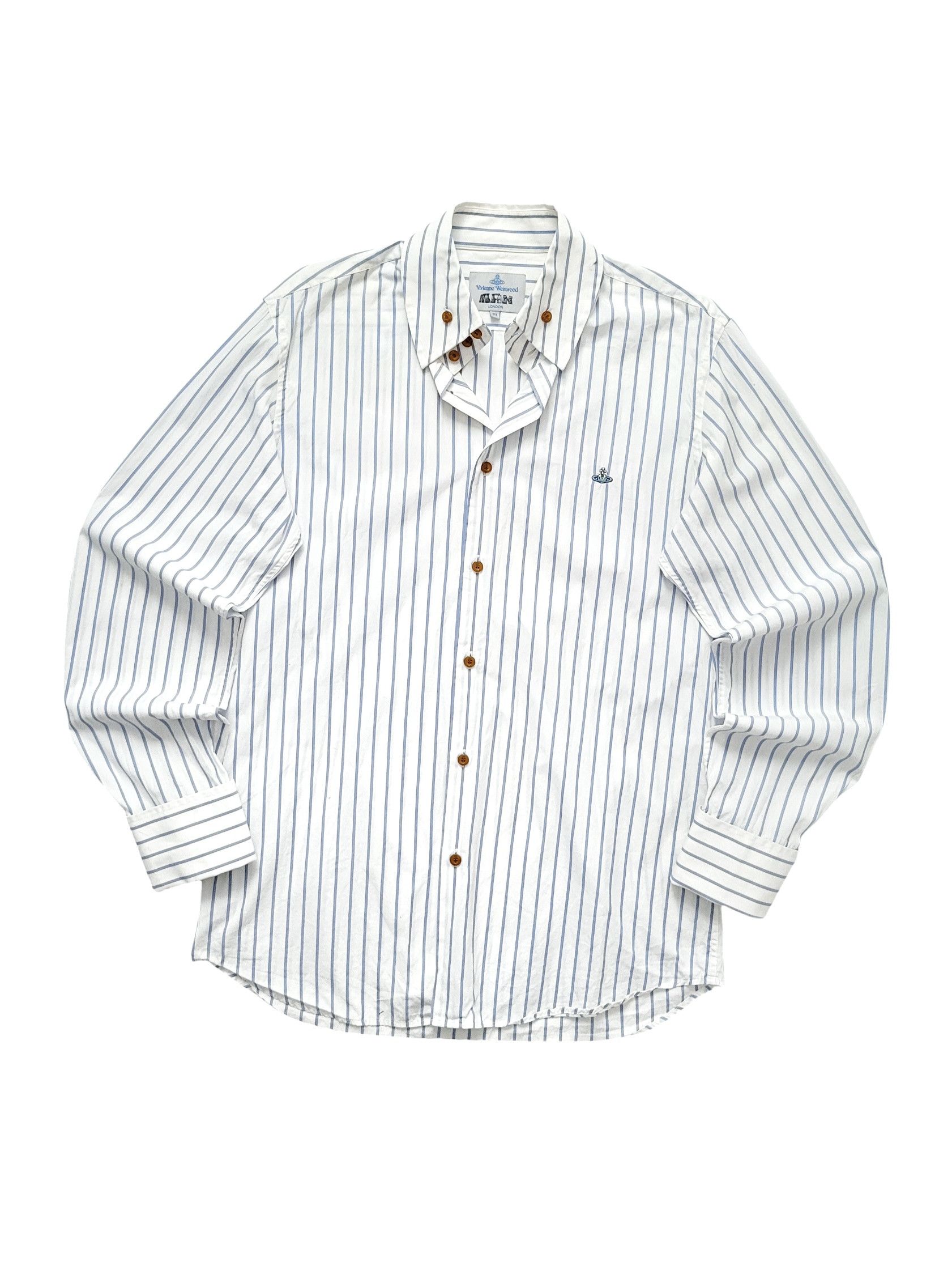 Vivienne Westwood Orb Logo Button Up Classic Striped Shirt L - Tops